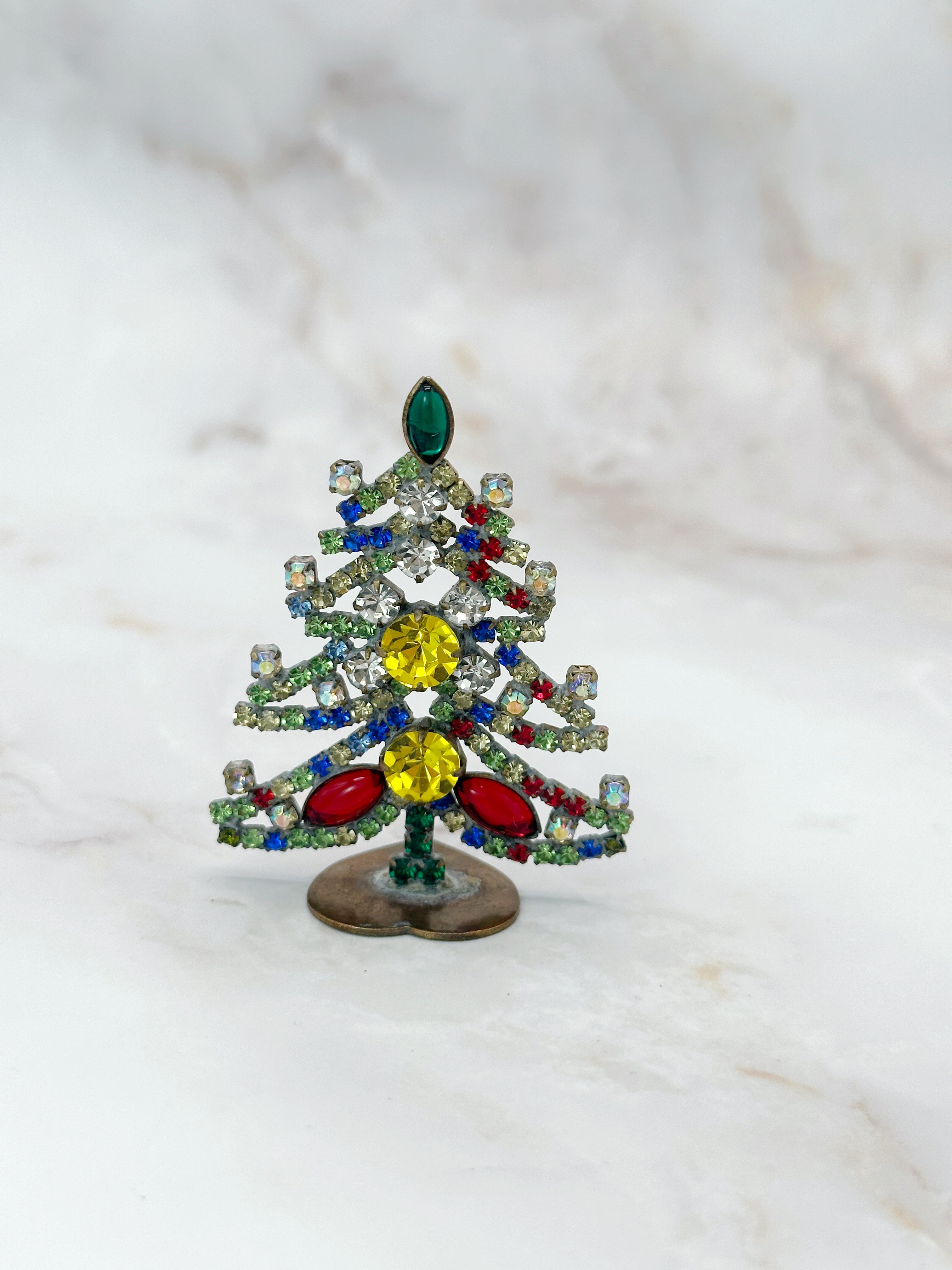 Zierlicher Gablonzer Mini-Christbaum aus Strass