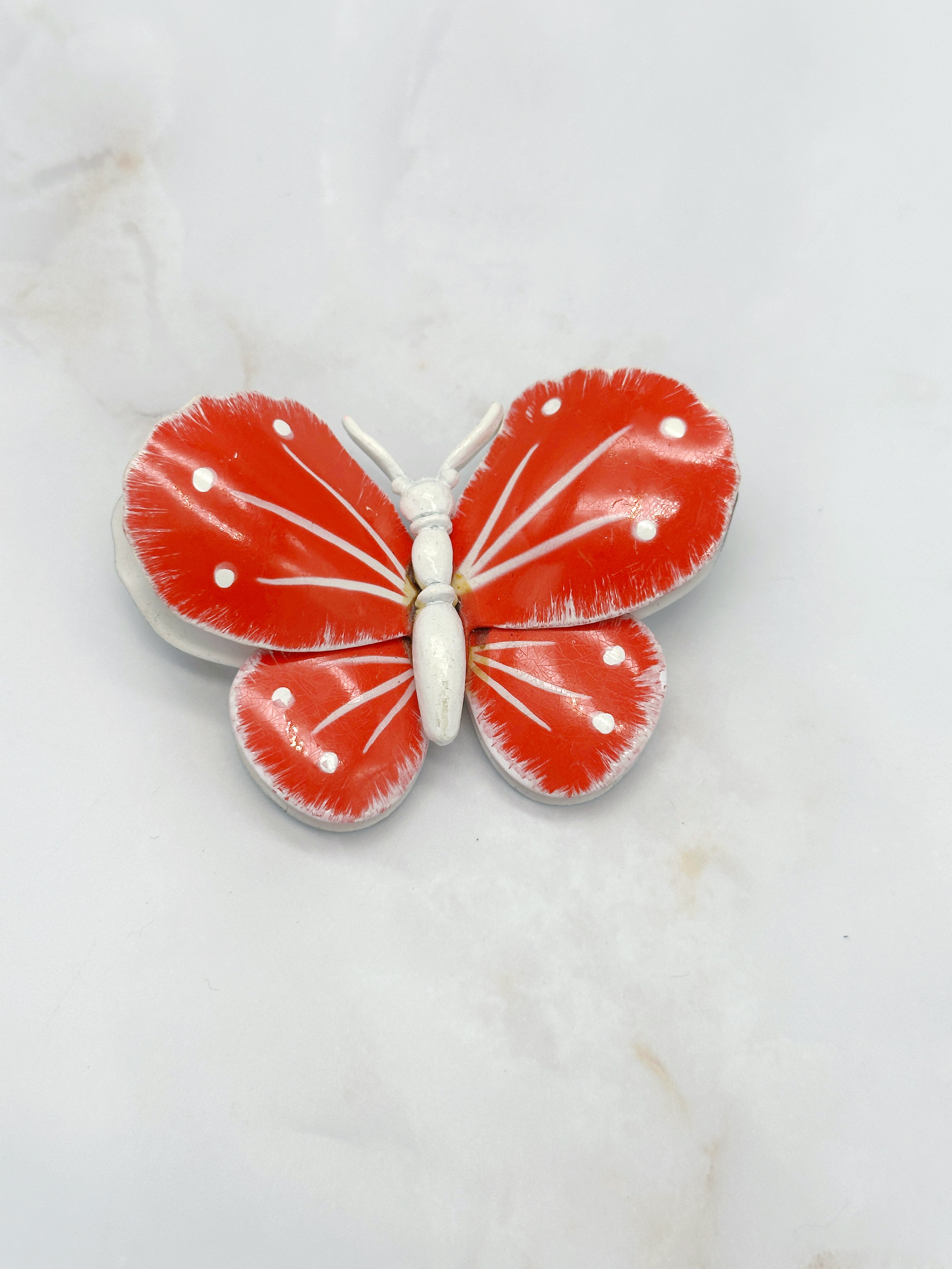 Vintage Schmetterlings-Brosche mit Emaill