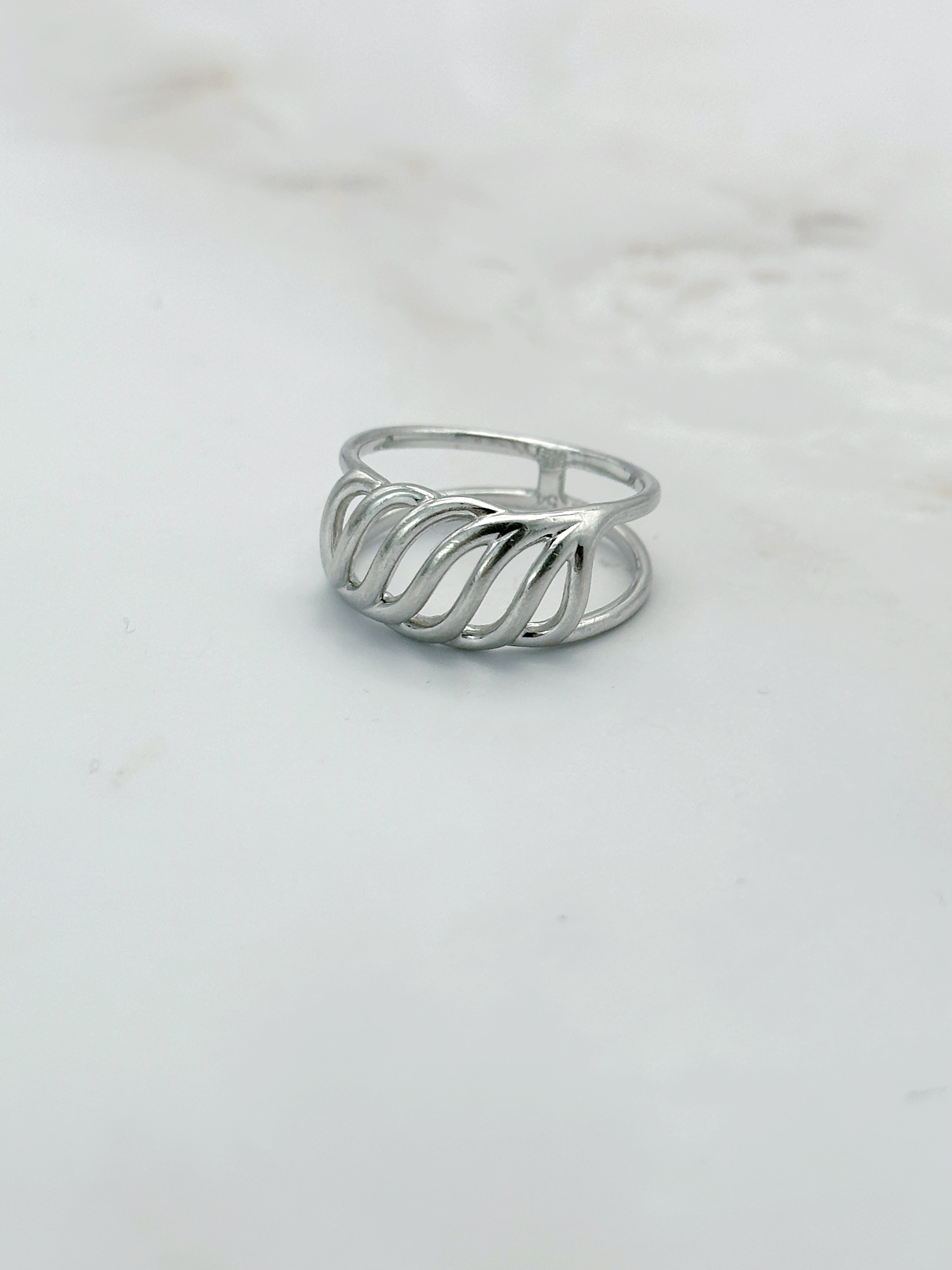Filigraner Statement Ring Silber