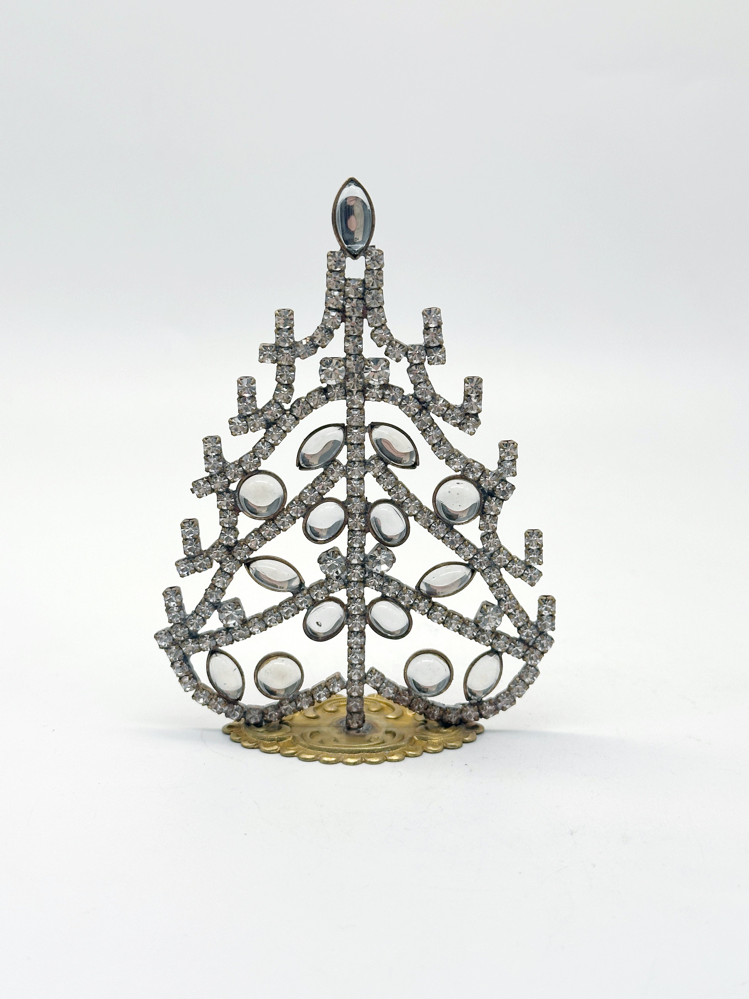 Vintage Gablonzer Christbaum aus Strass & Kristall