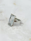 Vintage Ring mit großem, eckigem Cubic Zirkonia