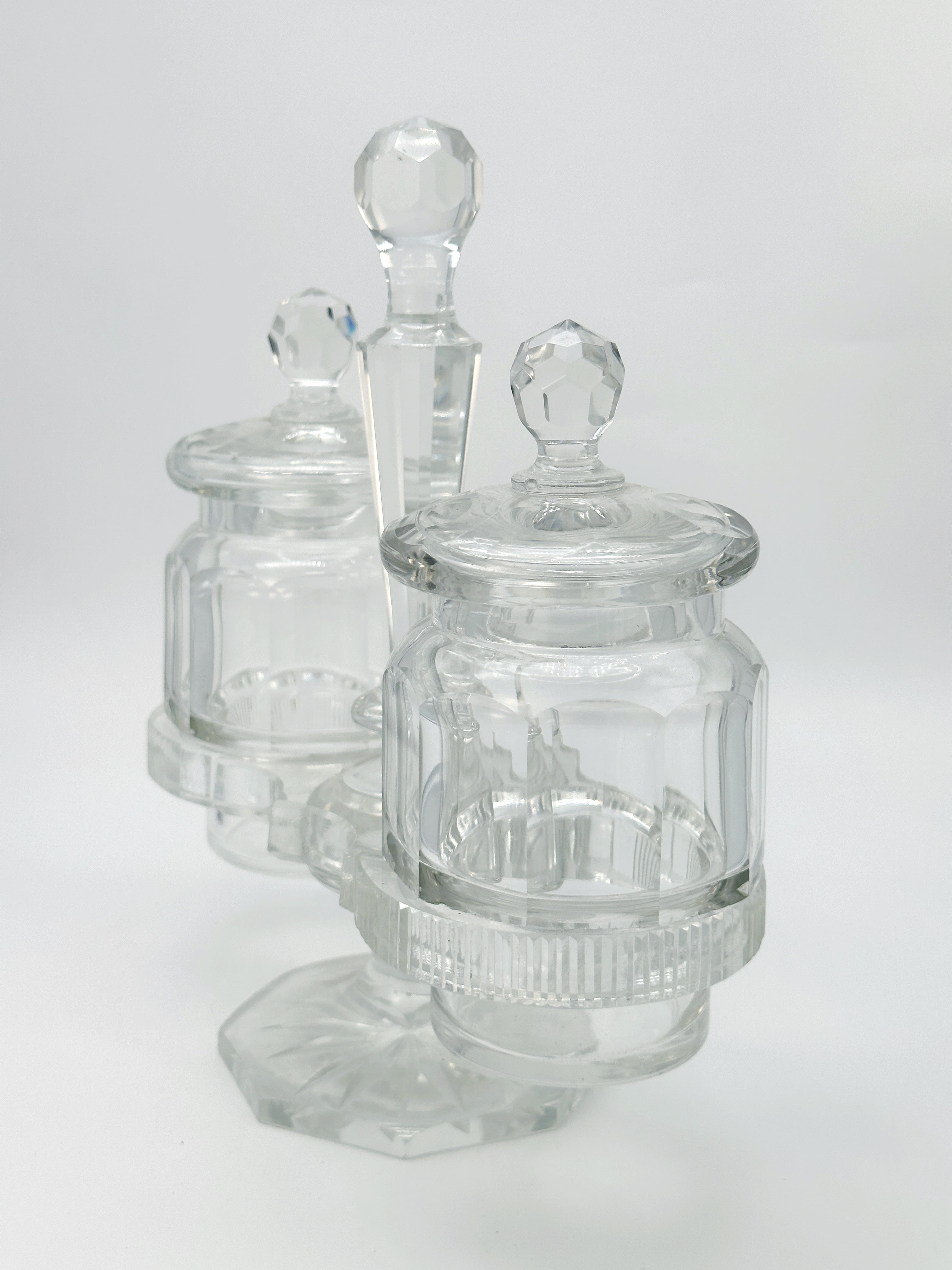Antike Glas Menage aus Holland um 1850
