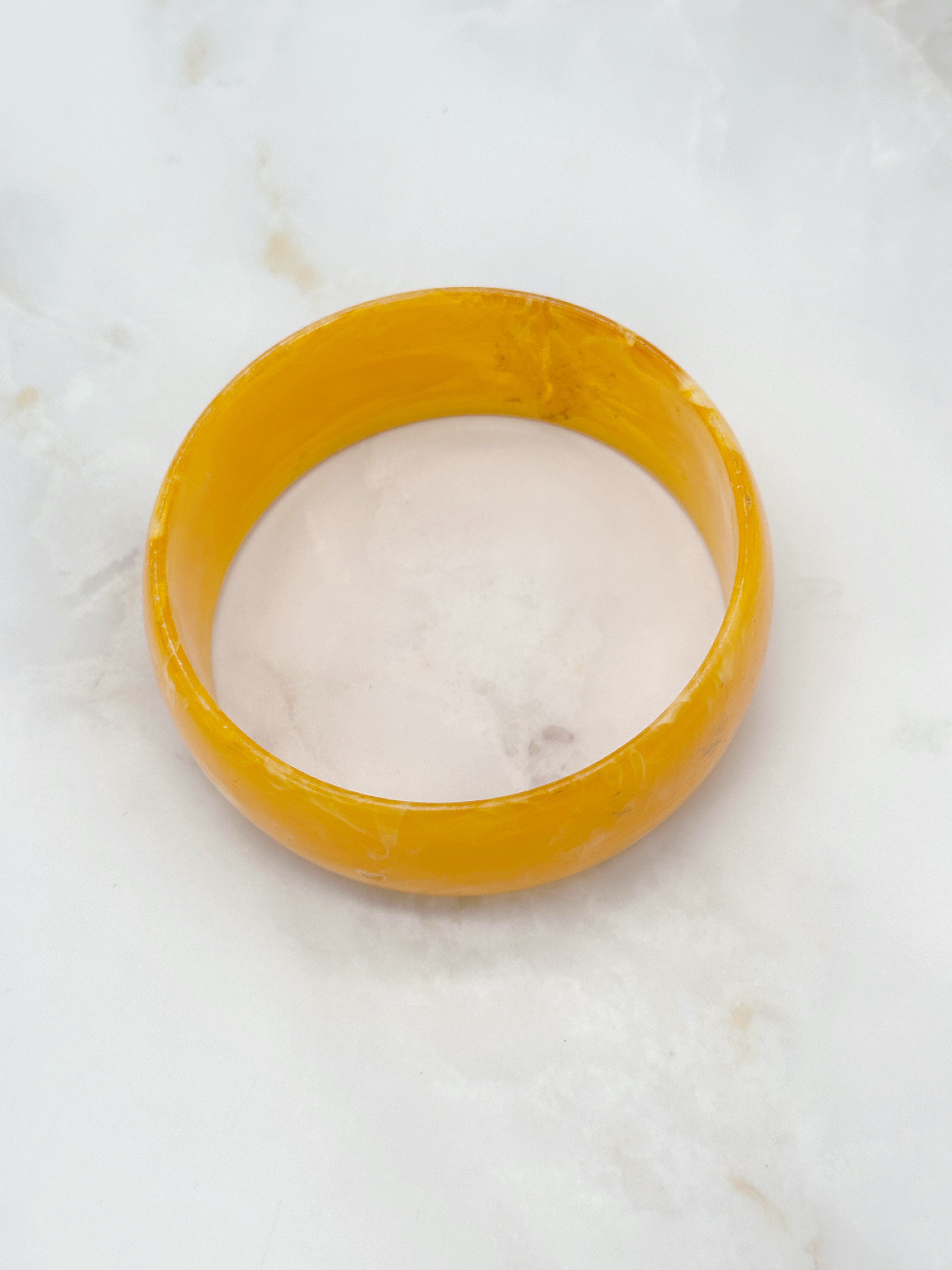Vintage Acrylic Bangle Bright Yolk Orange