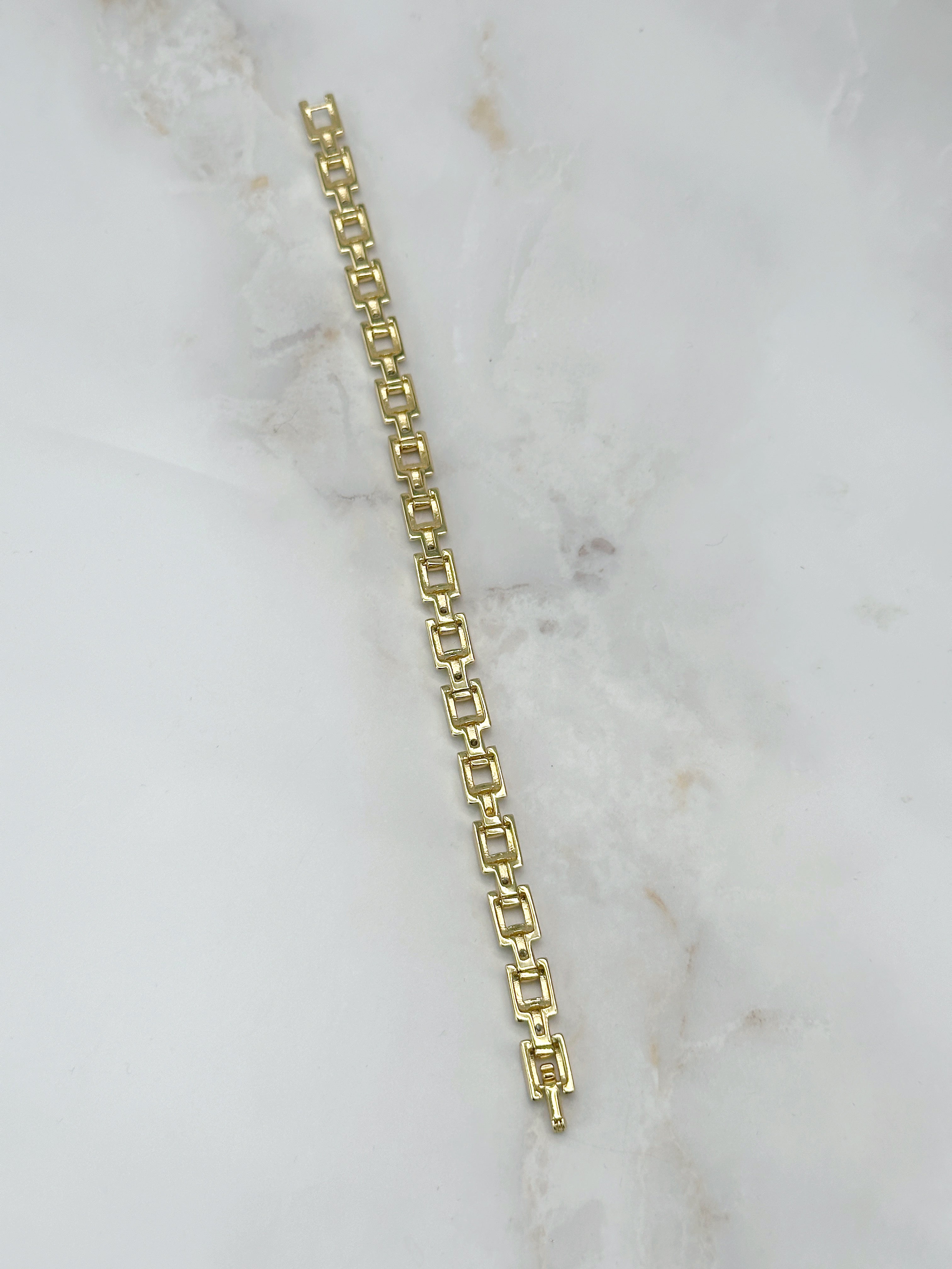 Elegantes vergoldetes Vintage-Gliederarmband mit Strass