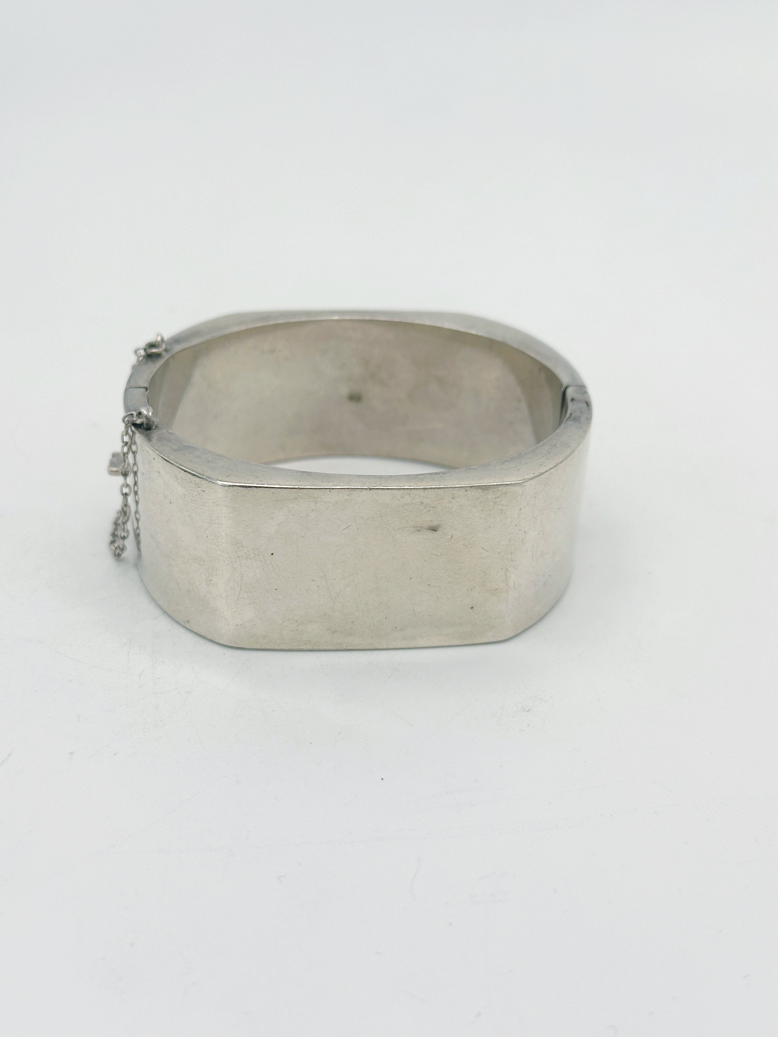 Massive Sterling Silber Armspange in Manschetten-Optik 925