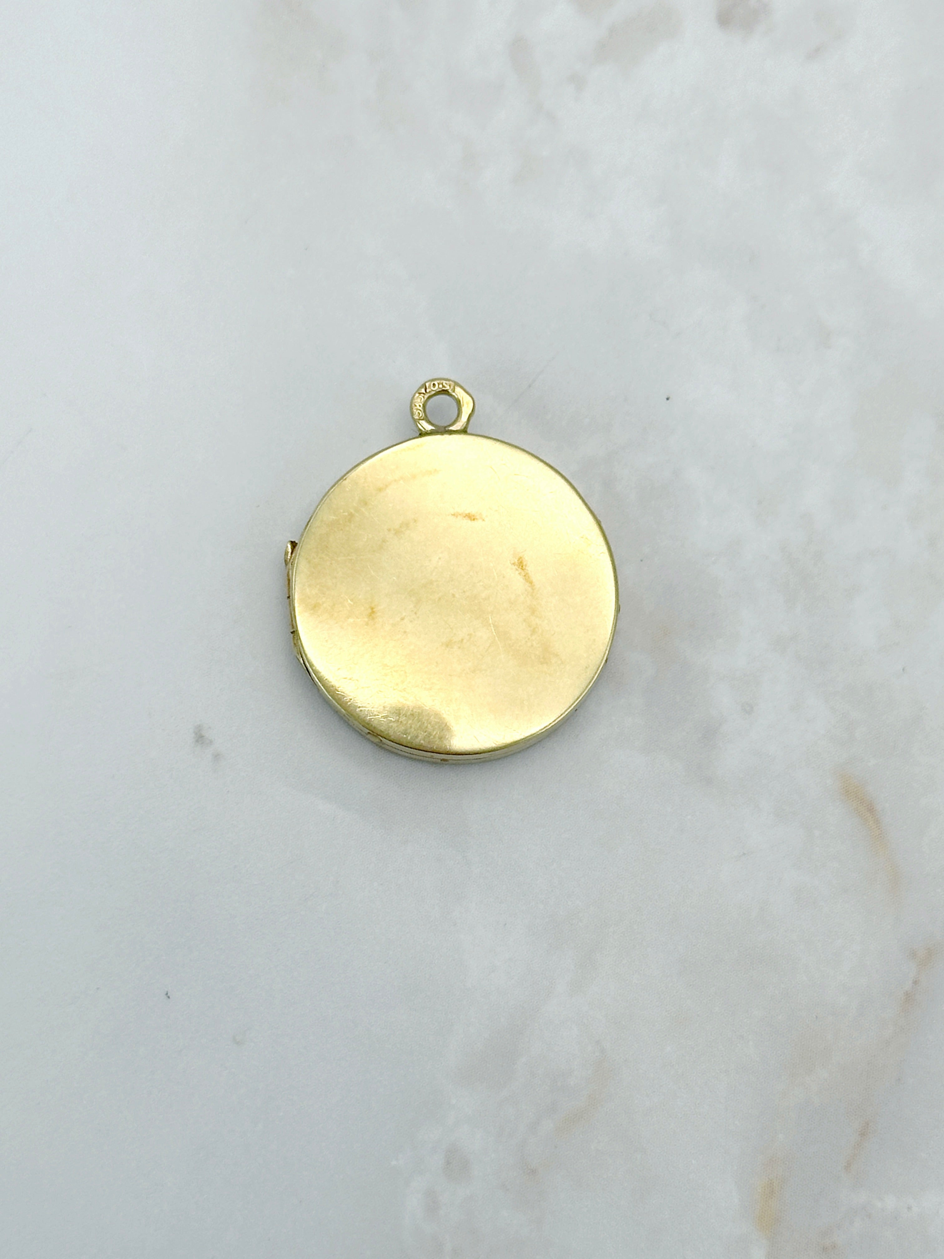 Aufklappbares Vintage Medaillon in Gelbgold