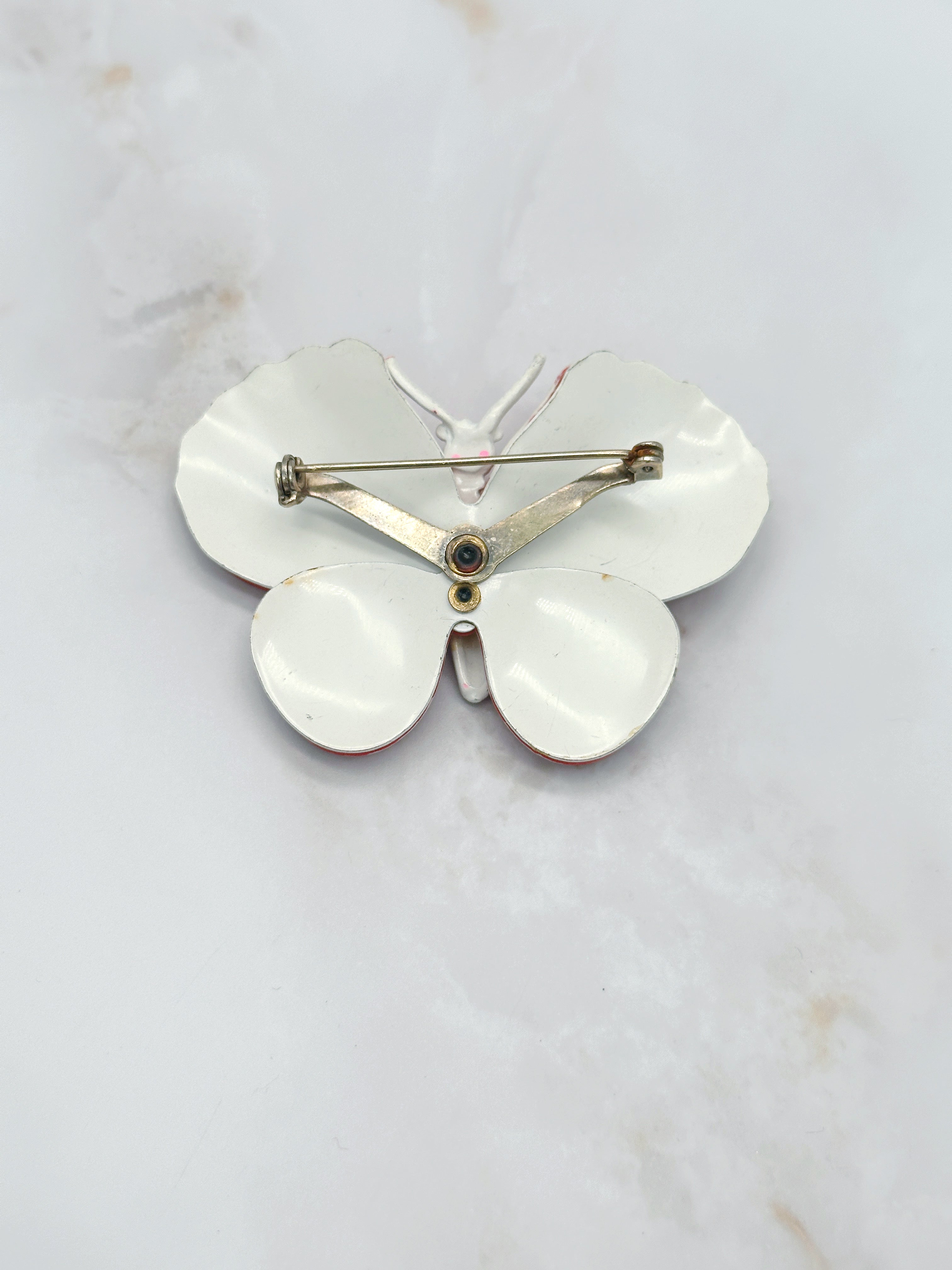 Vintage Schmetterlings-Brosche mit Emaill