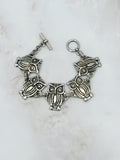 Vintage Armband mit Eulenmotiv in Silberfarben