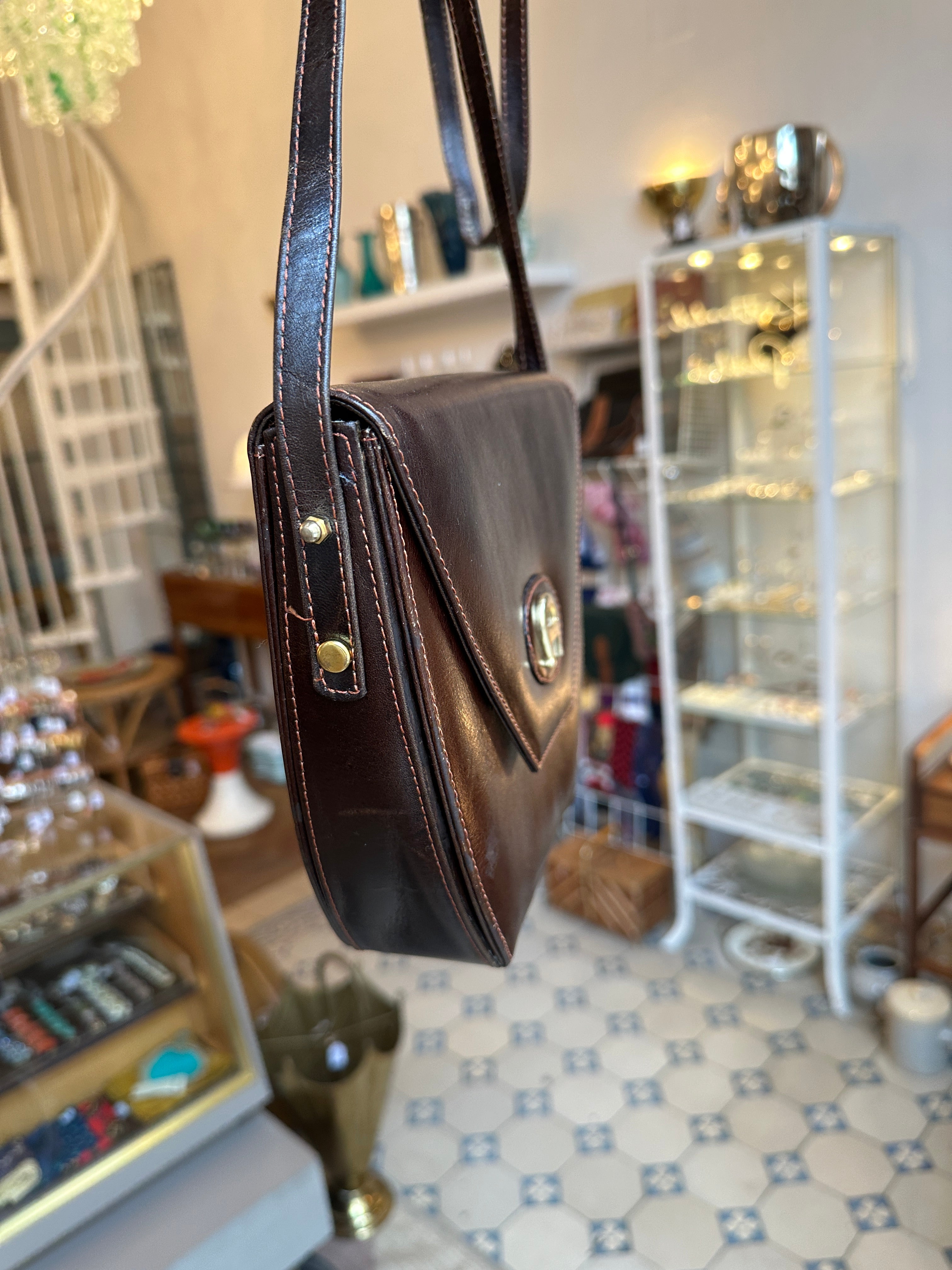Vintage Aigner handbag in dark brown