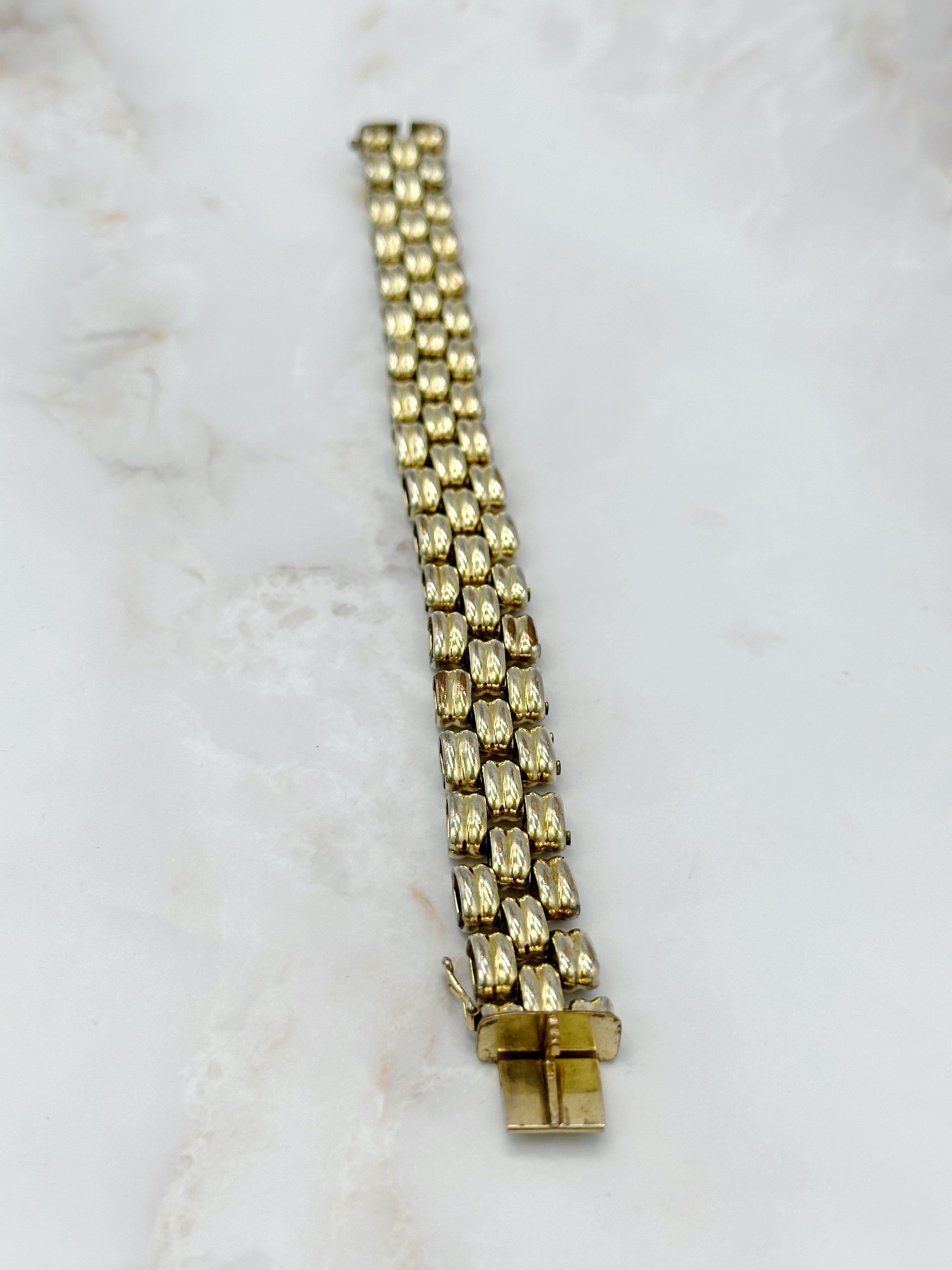 Elegant vintage bracelet with links, doublé gold-plated