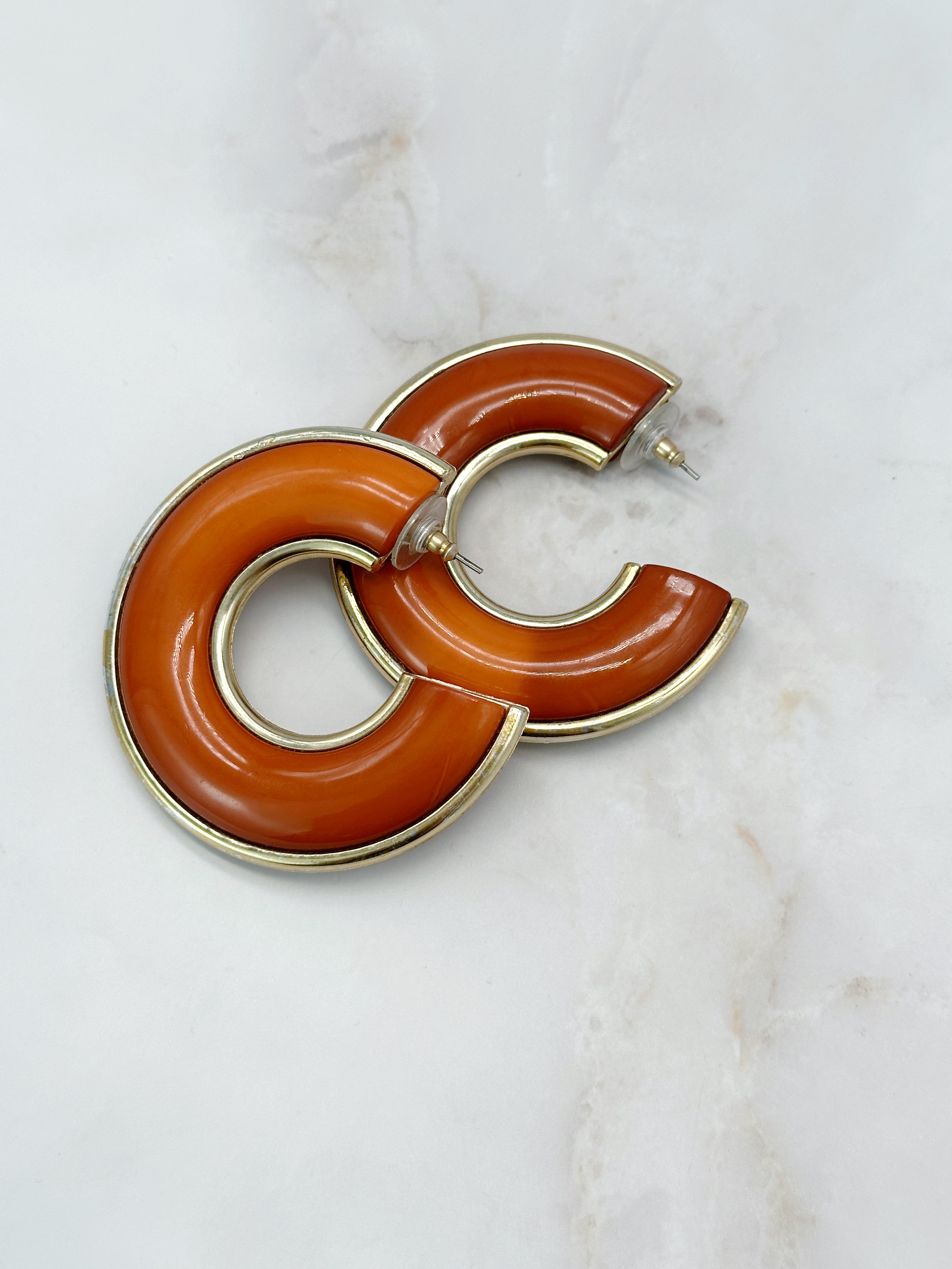 Orange Vintage Creolen