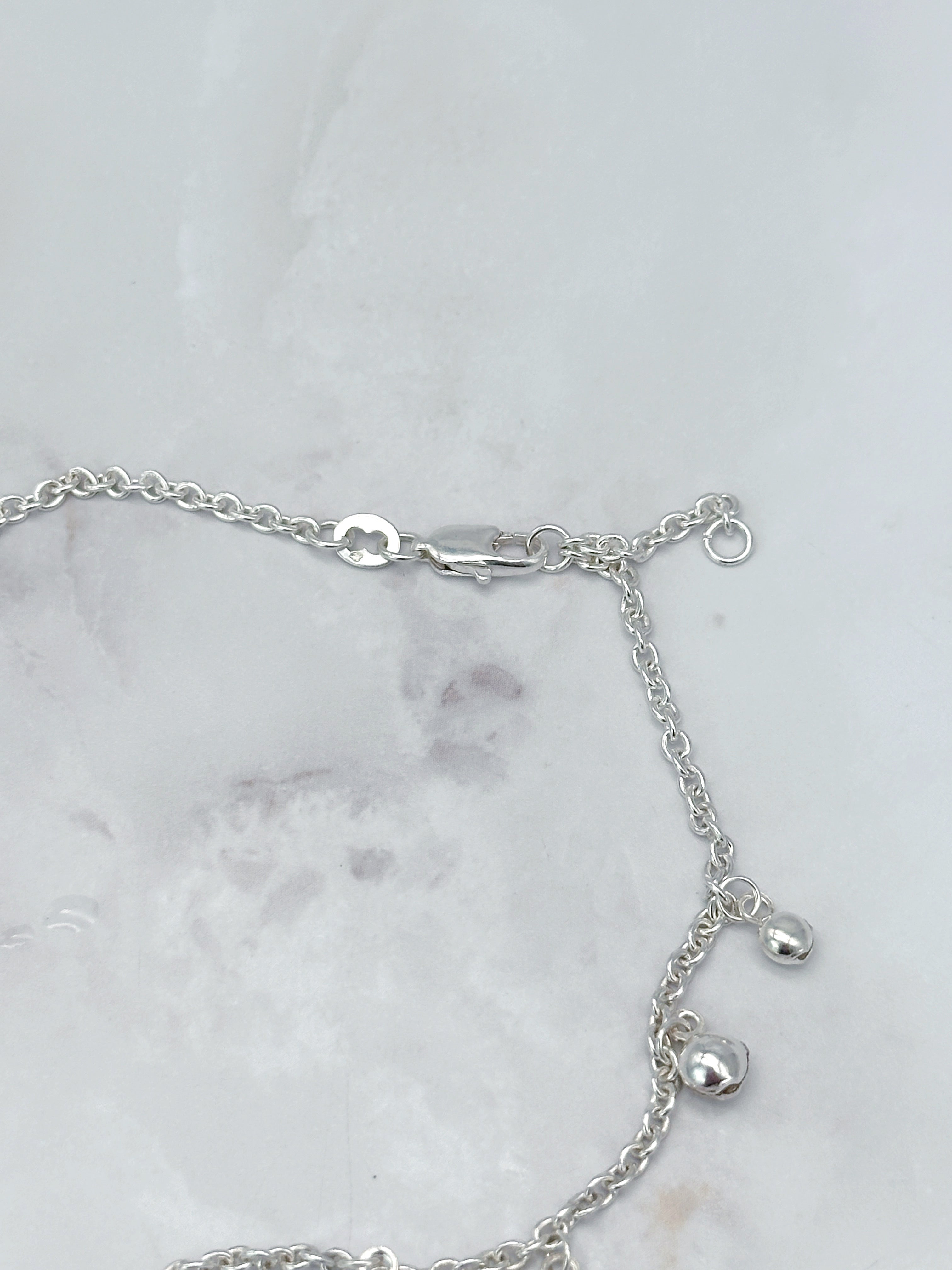 Fußkettchen aus 925 Sterling Silber mit Kugelanhängern