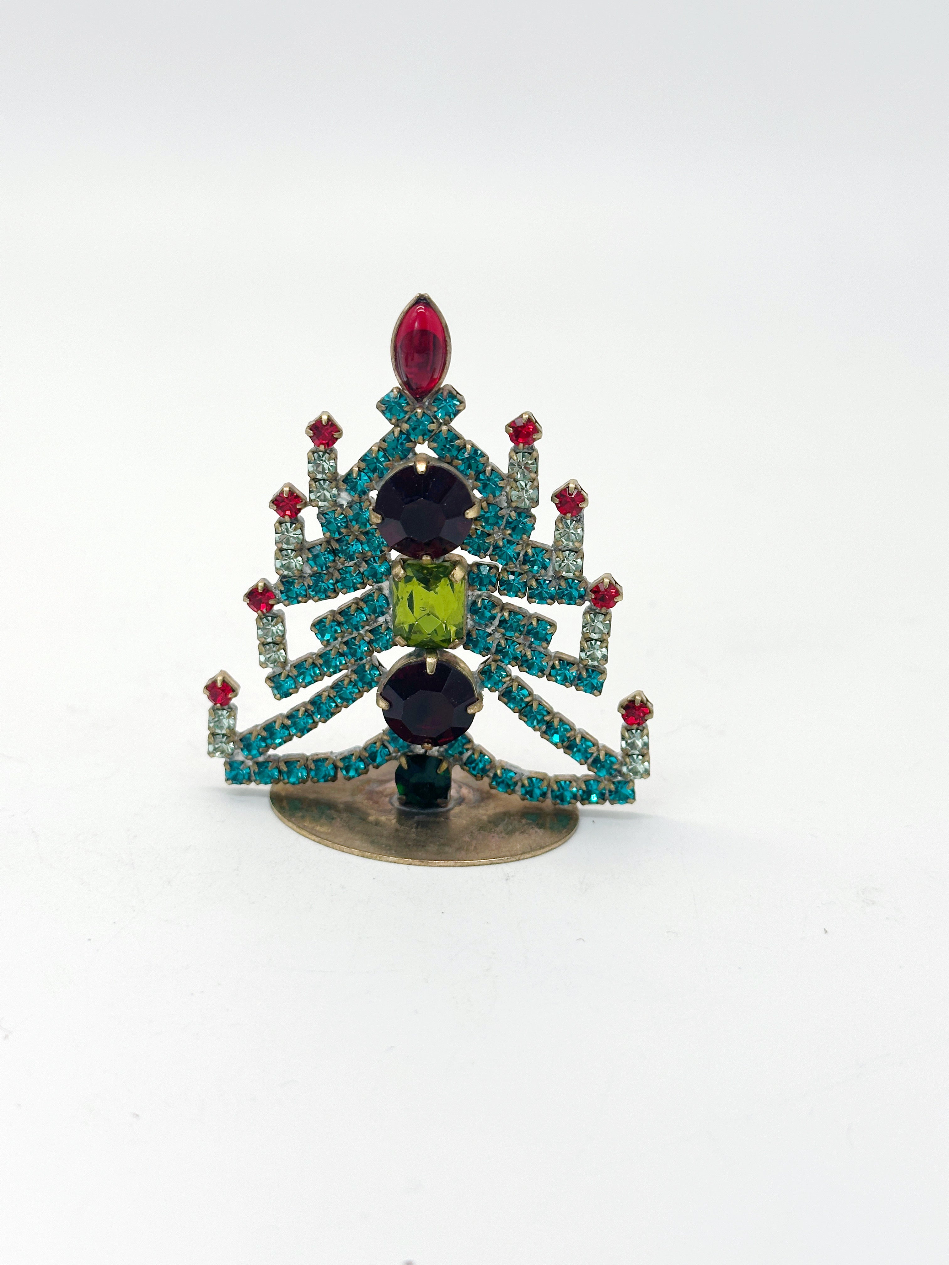 Zierlicher Gablonzer Mini-Christbaum aus Strass