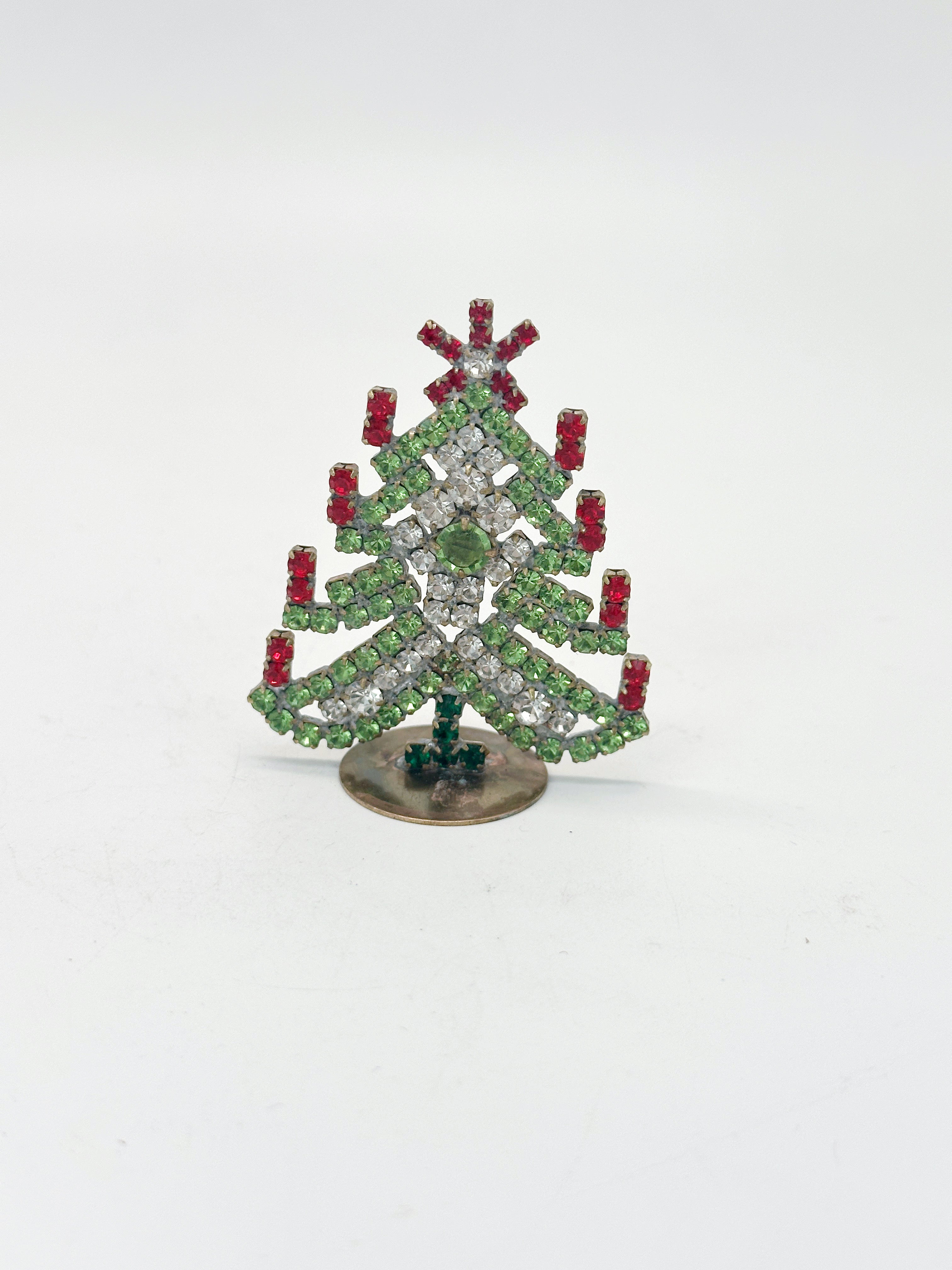 Zierlicher Gablonzer Mini-Christbaum aus Strass