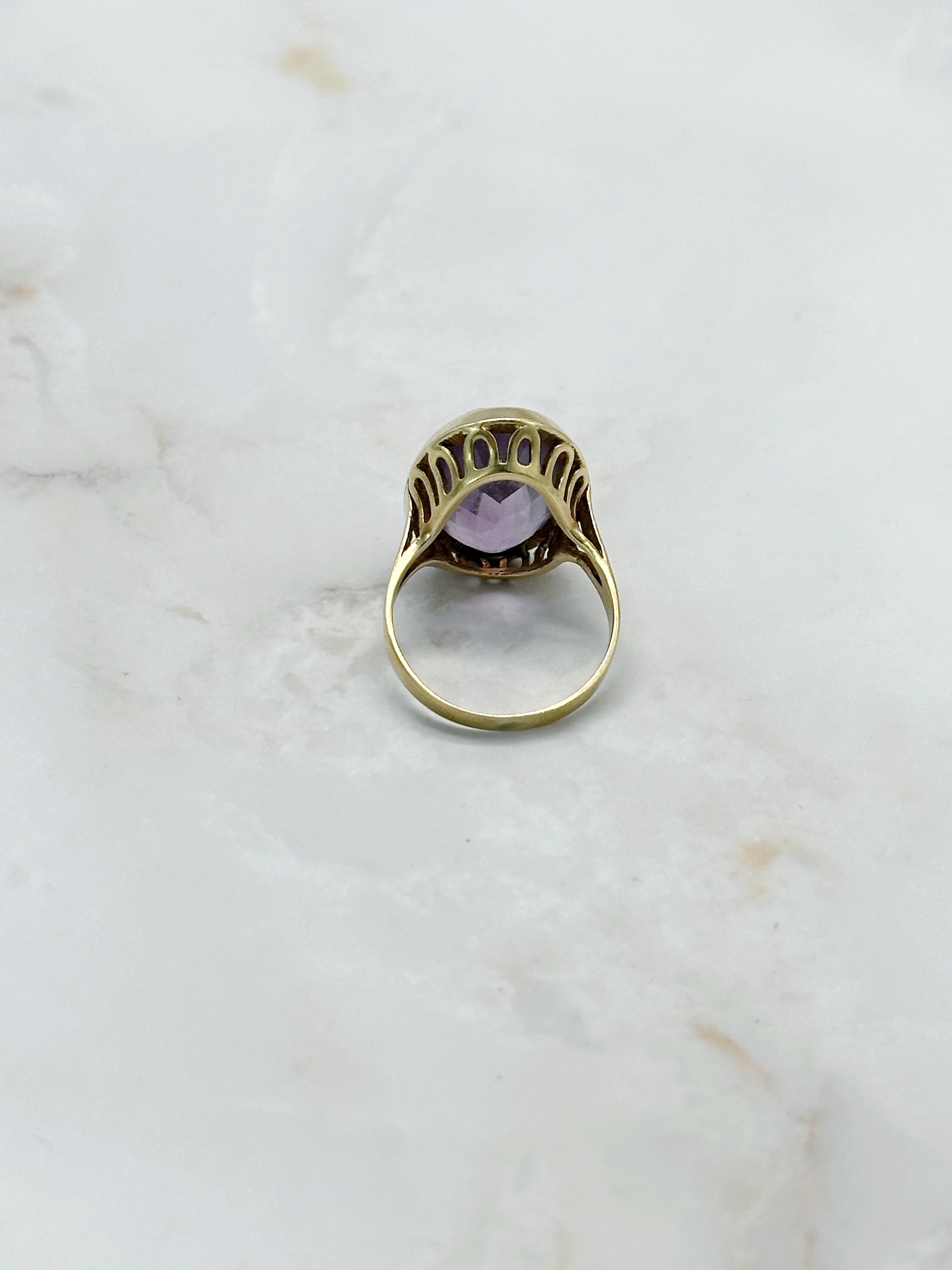 Eleganter Vintage Ring in 585 Gelbgold mit Amethyst