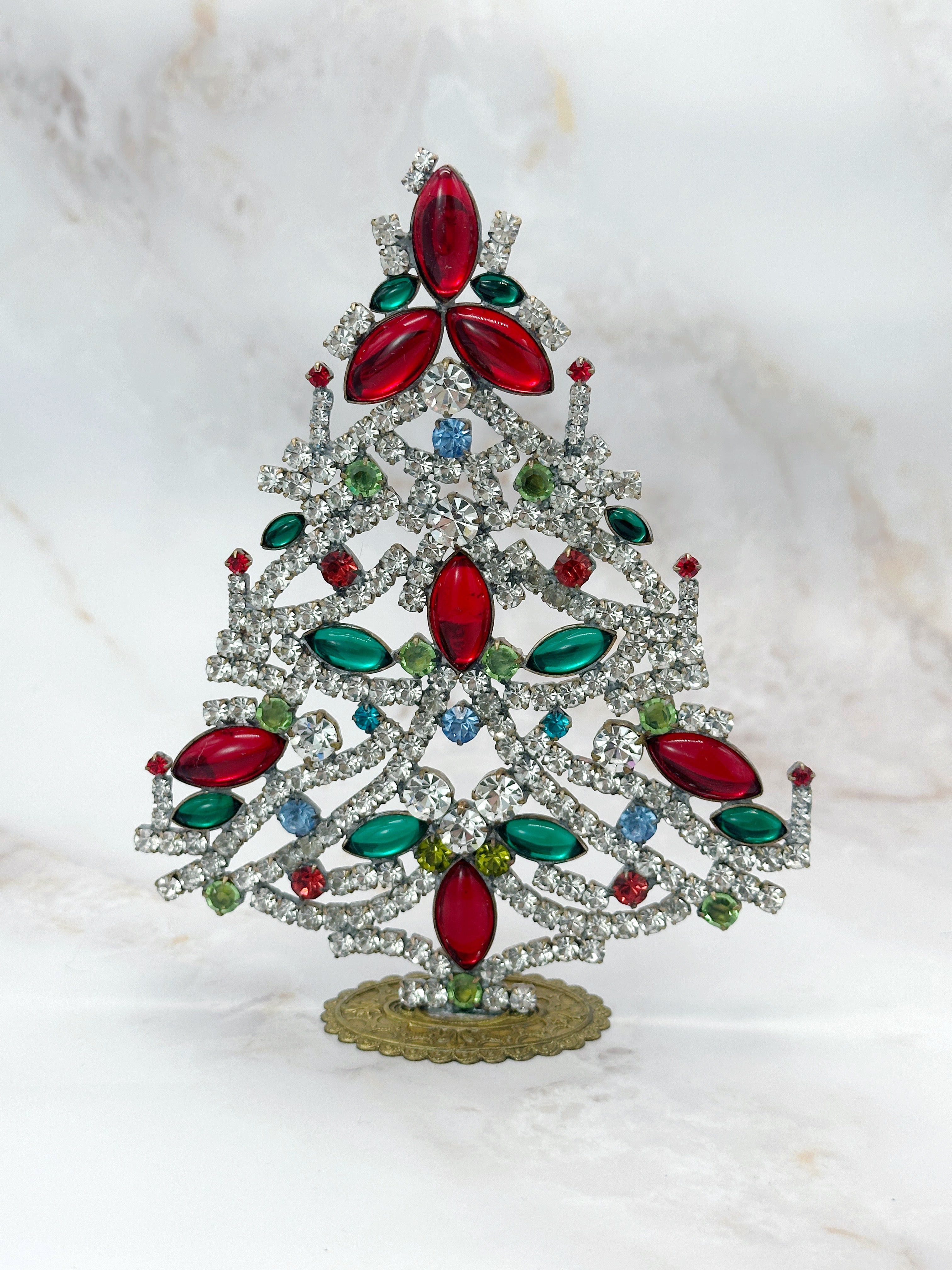 Prächtiger Gablonzer Christbaum aus Strass & Kristall