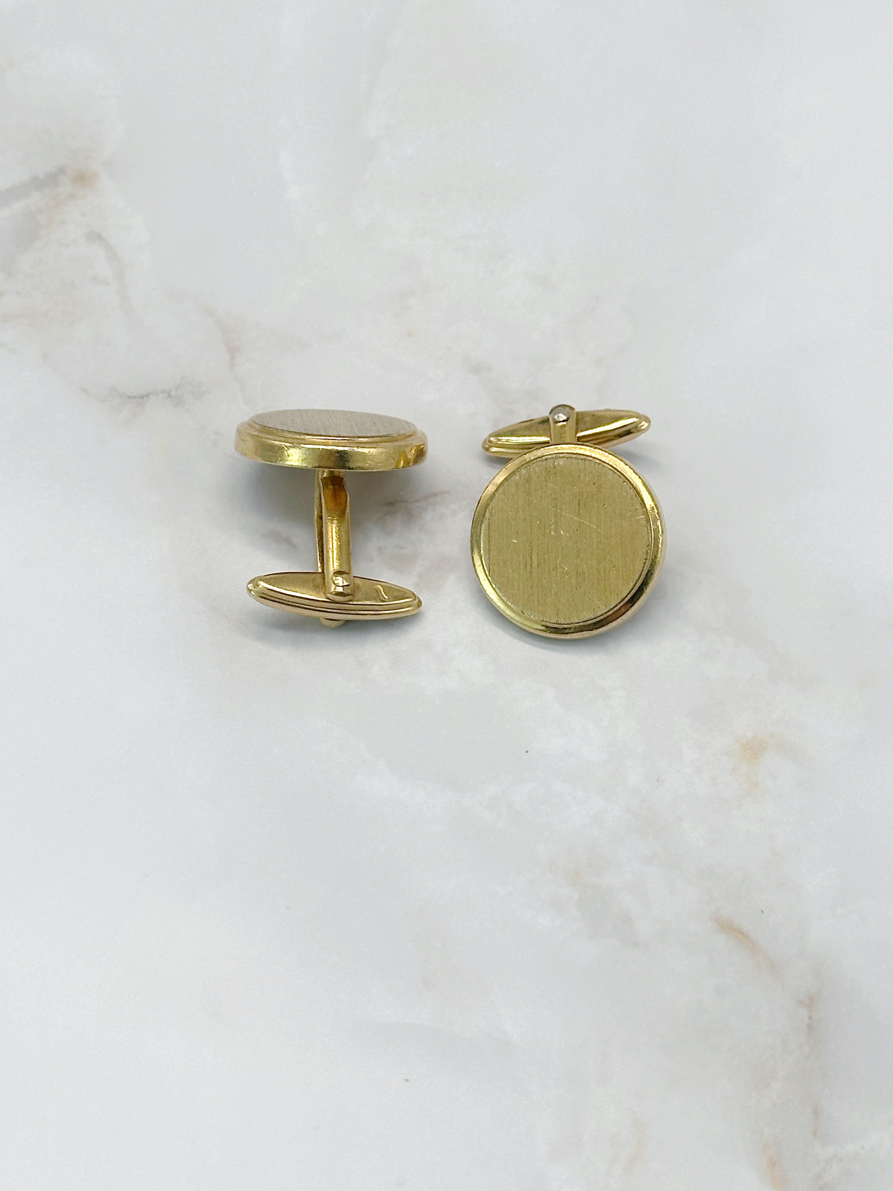 Runde vergoldete Manschettenknöpfe in Matt-Optik