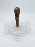 Vintage Eierservierteller aus Glas in Eierform