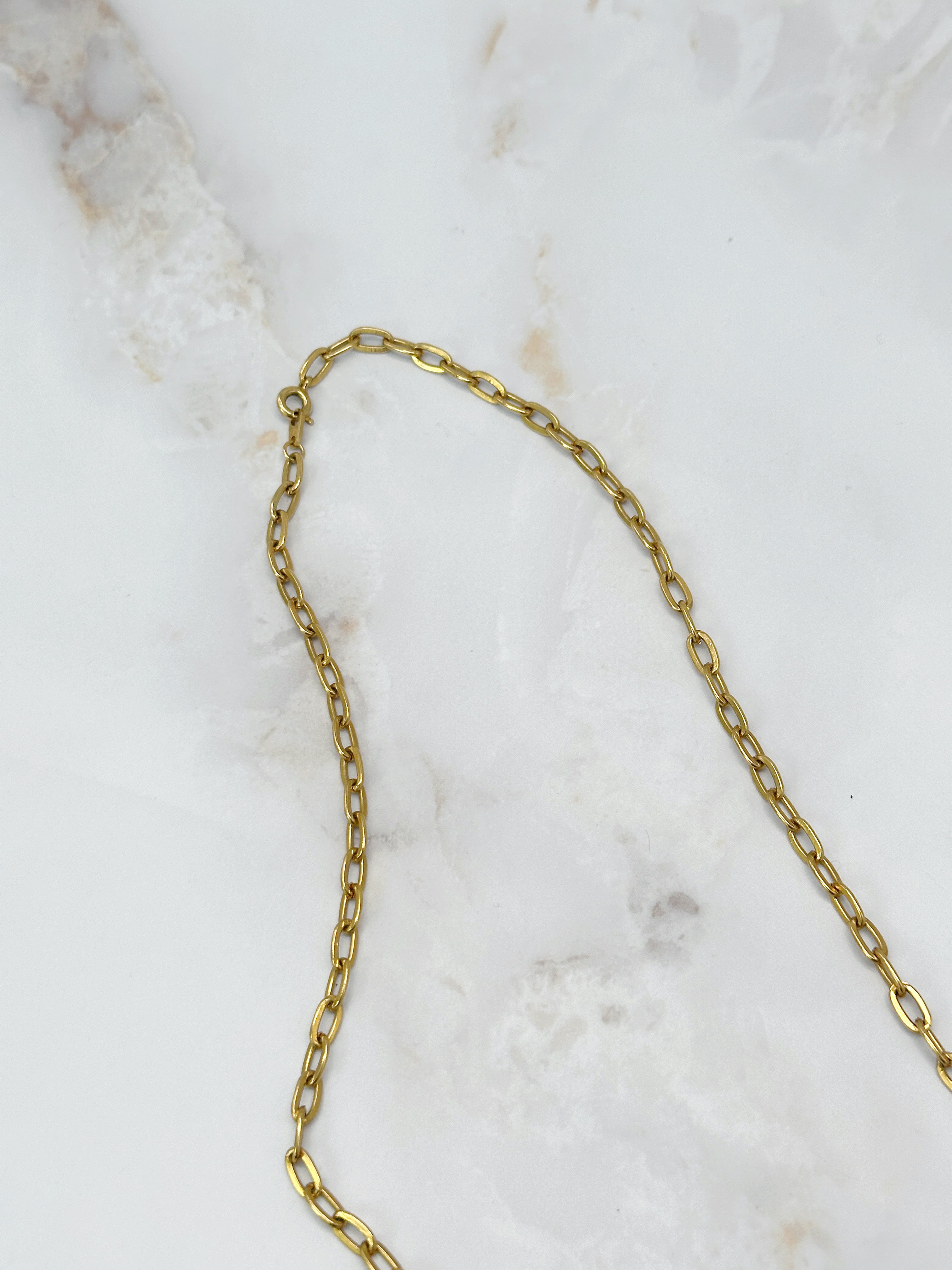 Feine vergoldete Vintage Halskette mit ovalen Gliedern