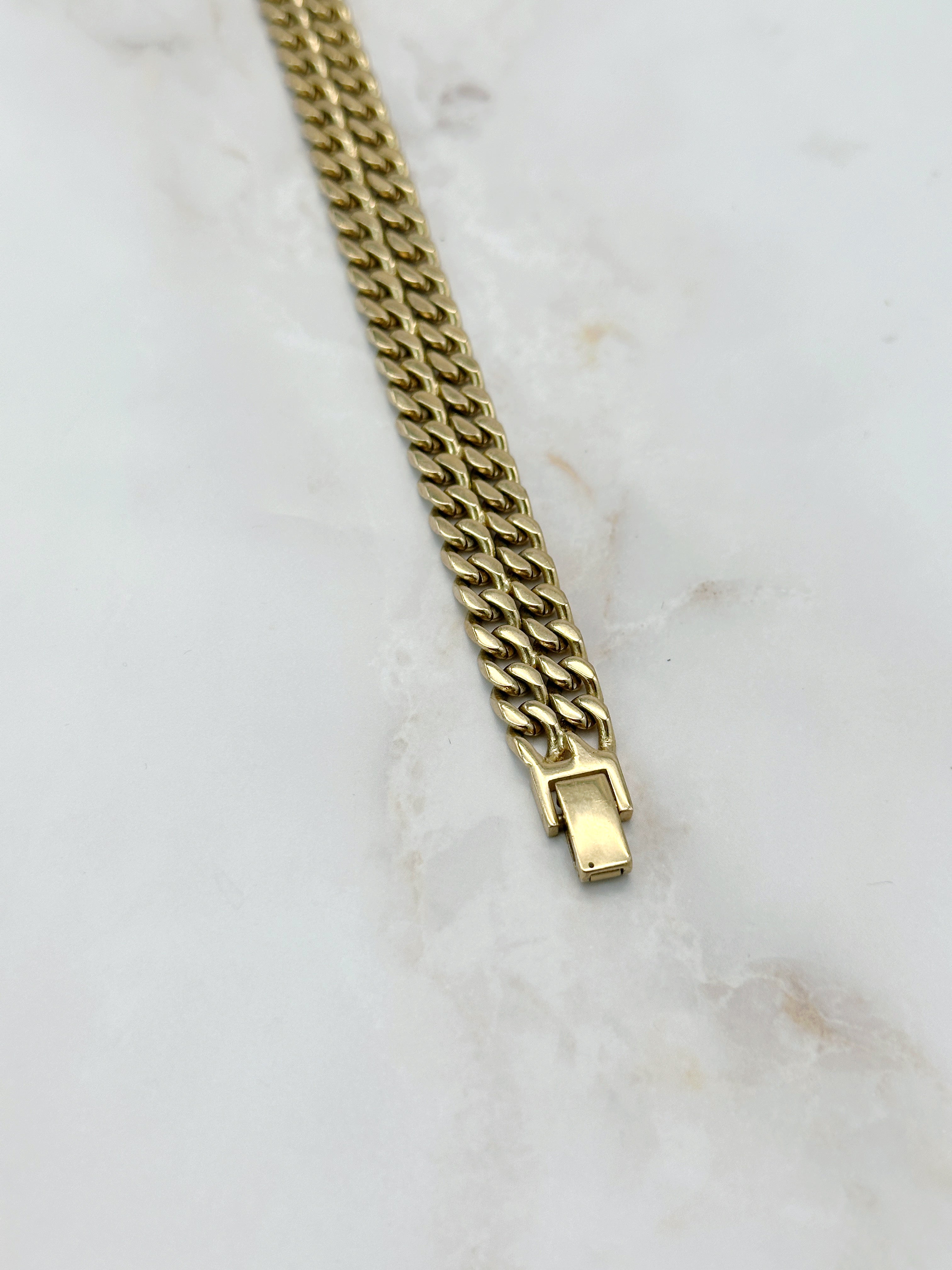 Doppelreihiges Vintage Panzerarmband vergoldet