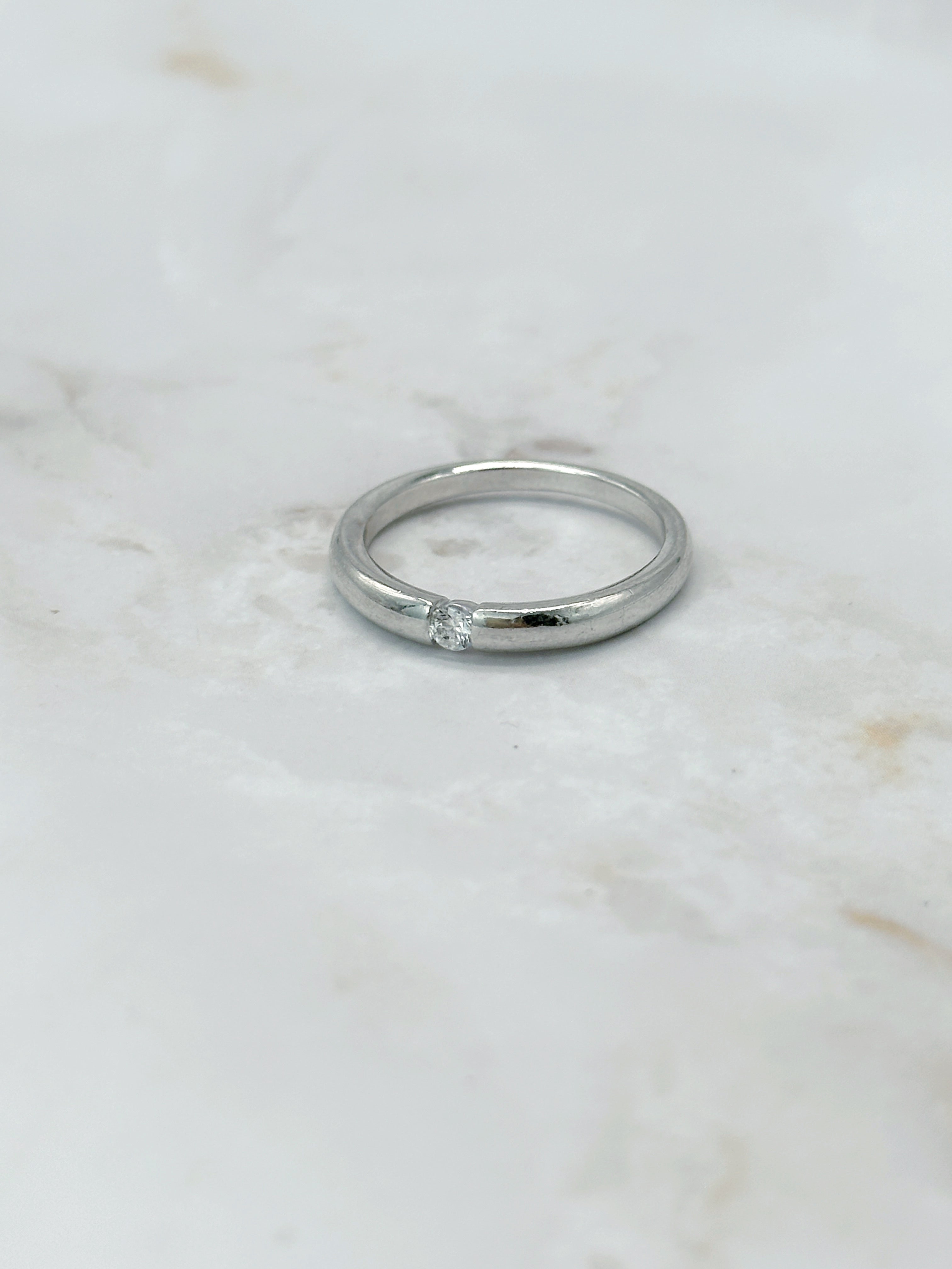 Klassischer Solitär-Ring aus 925 Silber mit Zirkonia