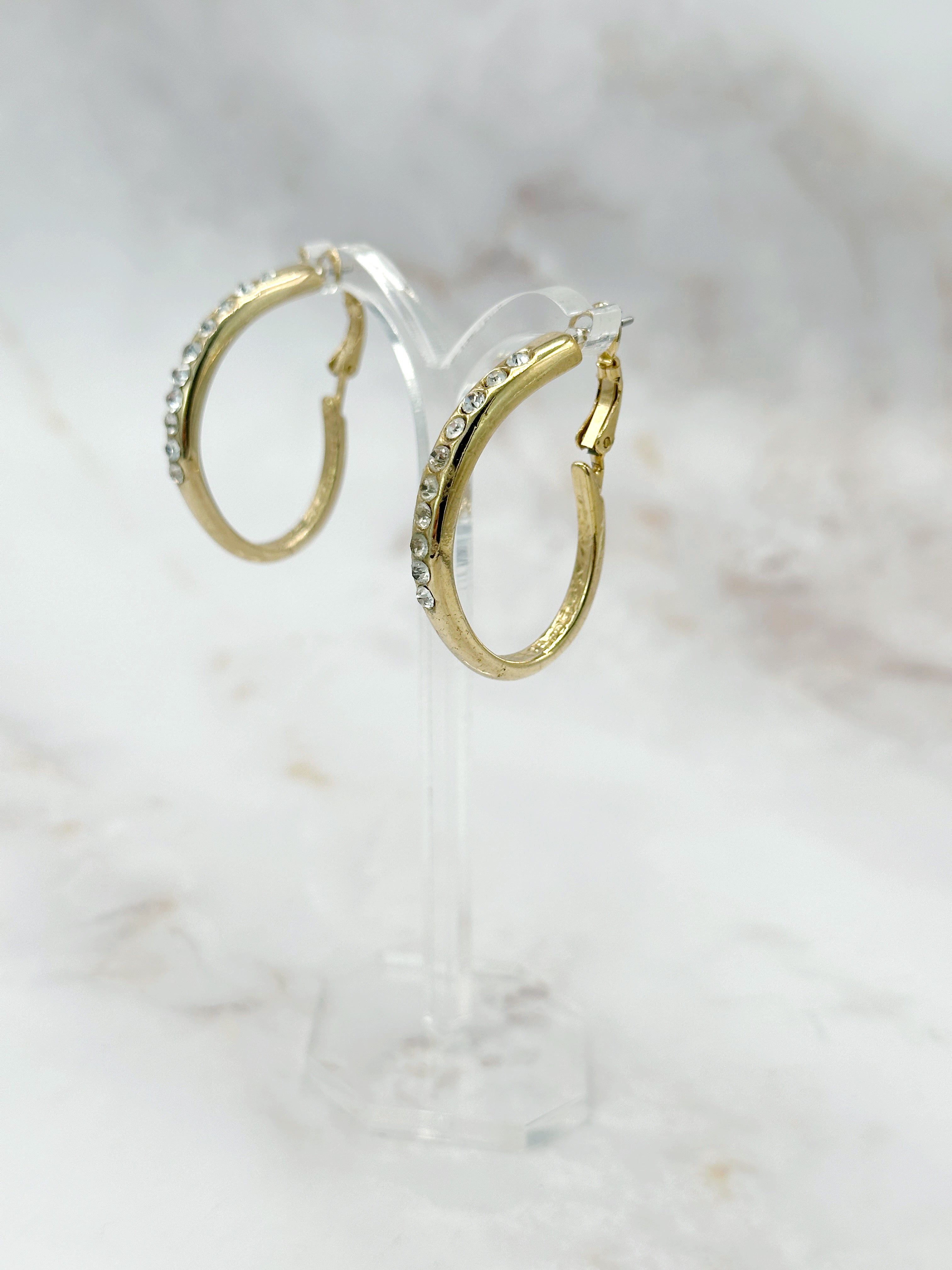 Elegante Vintage Creolen mit Strass