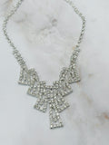Vintage Strass Halskette im Art Déco Stil