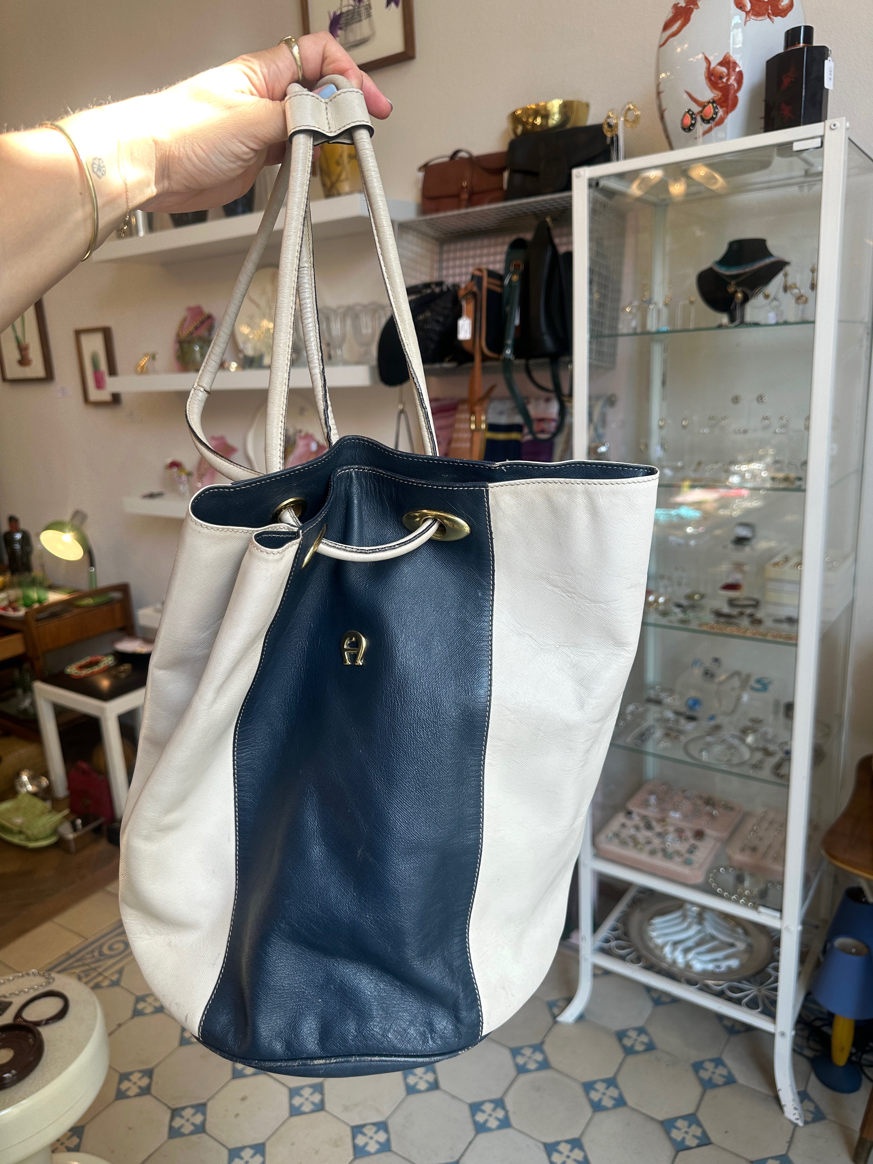 Vintage Beutelrucksack von Etienne Aigner um 1980