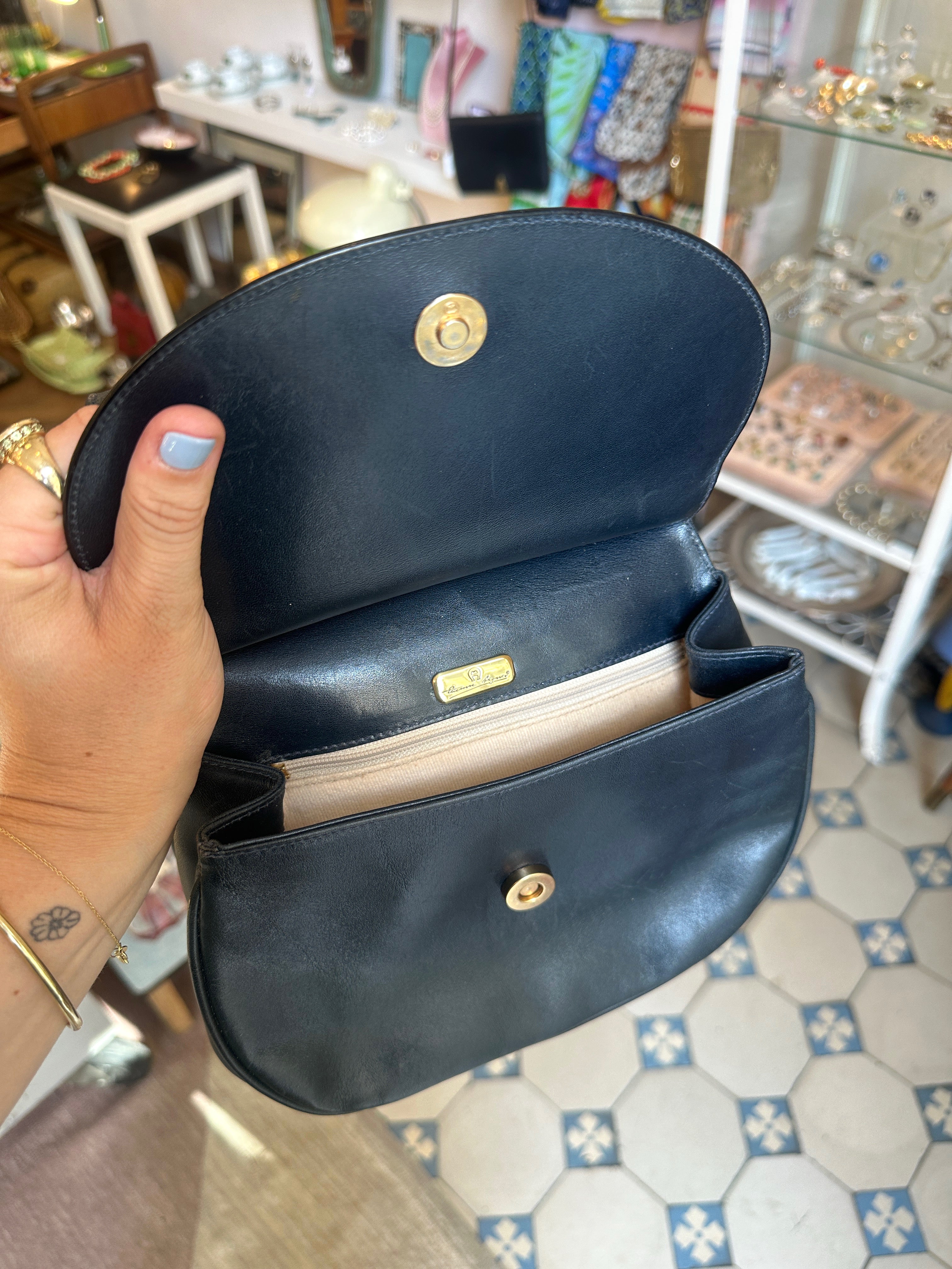 Vintage Handtasche von Etienne Aigner in Schwarz
