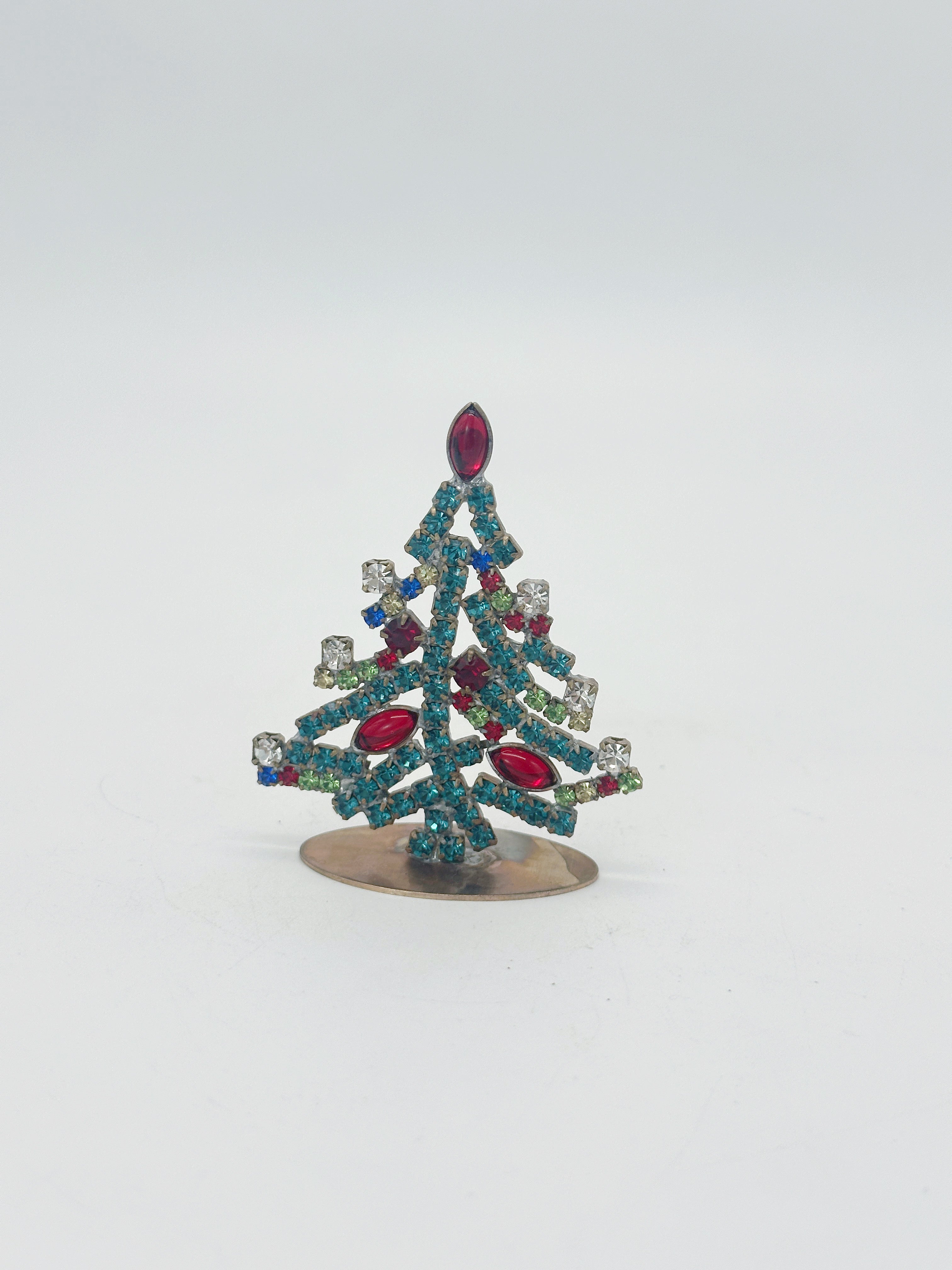 Zierlicher Gablonzer Mini-Christbaum aus Strass