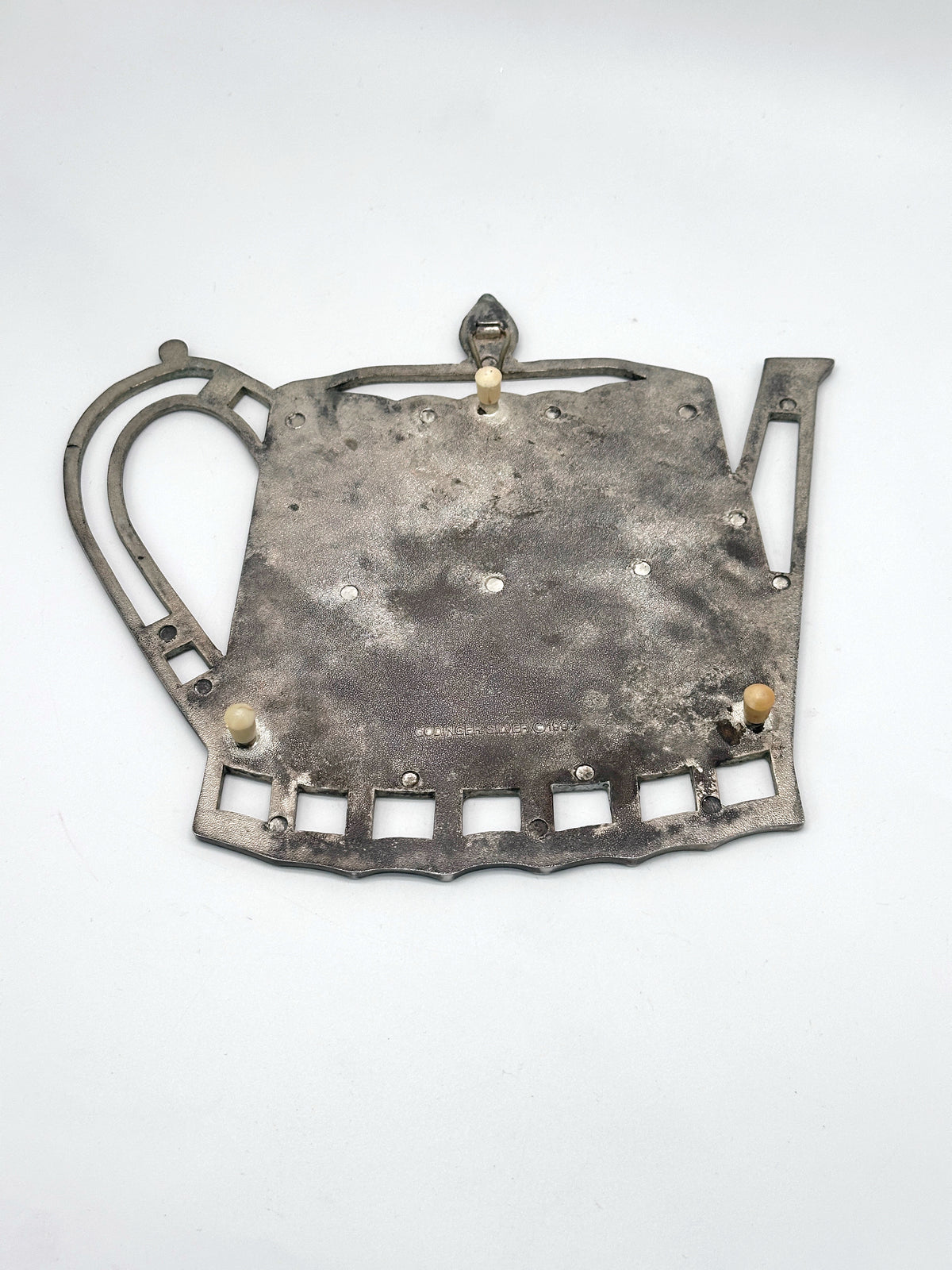Teekannen Untersetzer oder Wandbild, Godinger Silber 1992, versilbert, Maße: 21 cm x 19 cm