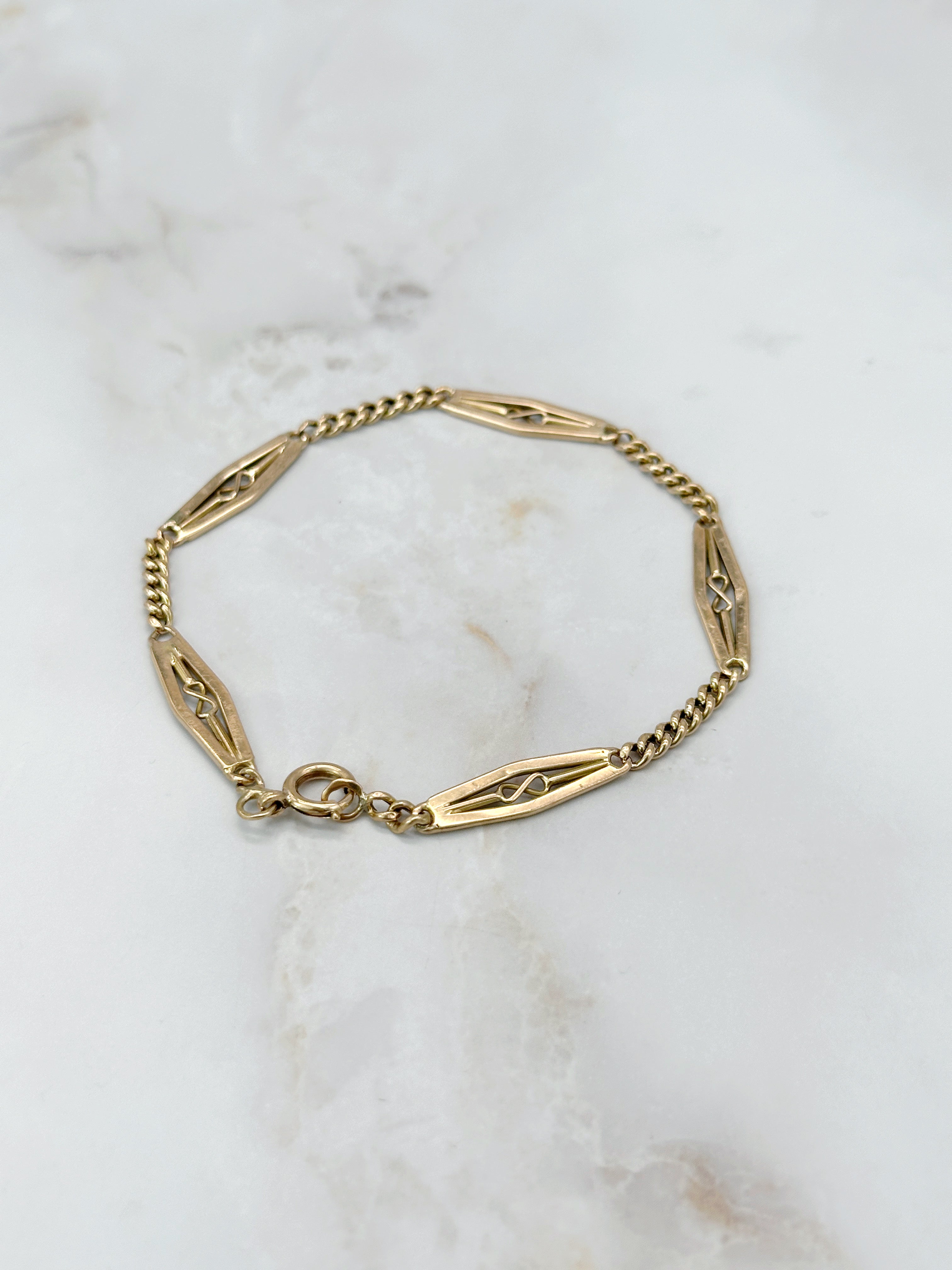 Antikes Armband in 585 Gelbgold mit Uhrenketten-Muster