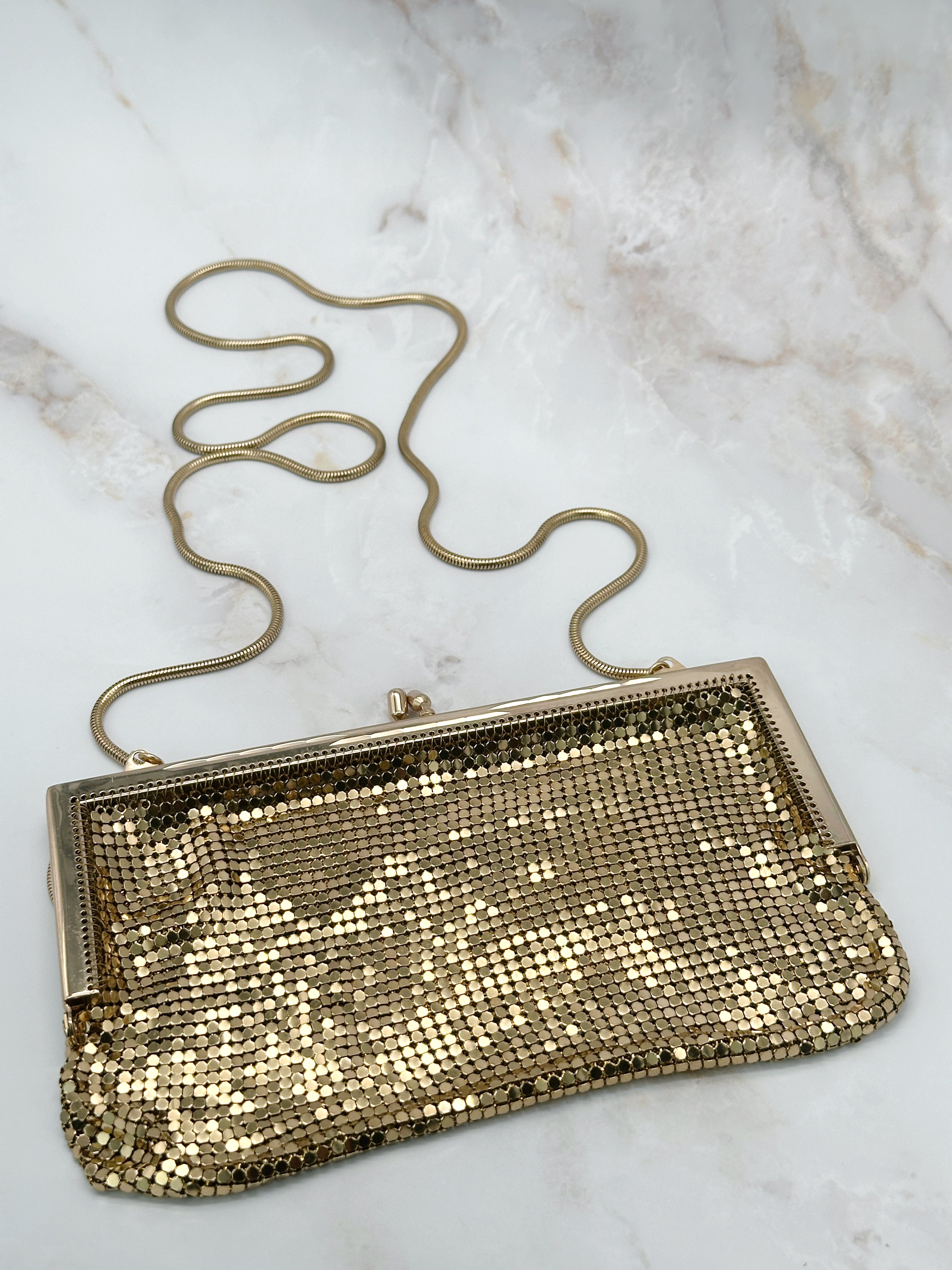 Vintage Handtasche aus vergoldetem Kettenhemd
