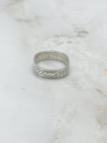 Vintage Ring viereckig, Muster, 925 Sterling Silber