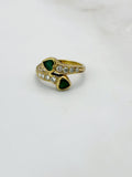 Vintage Ring mit Smaragden im Herzschliff