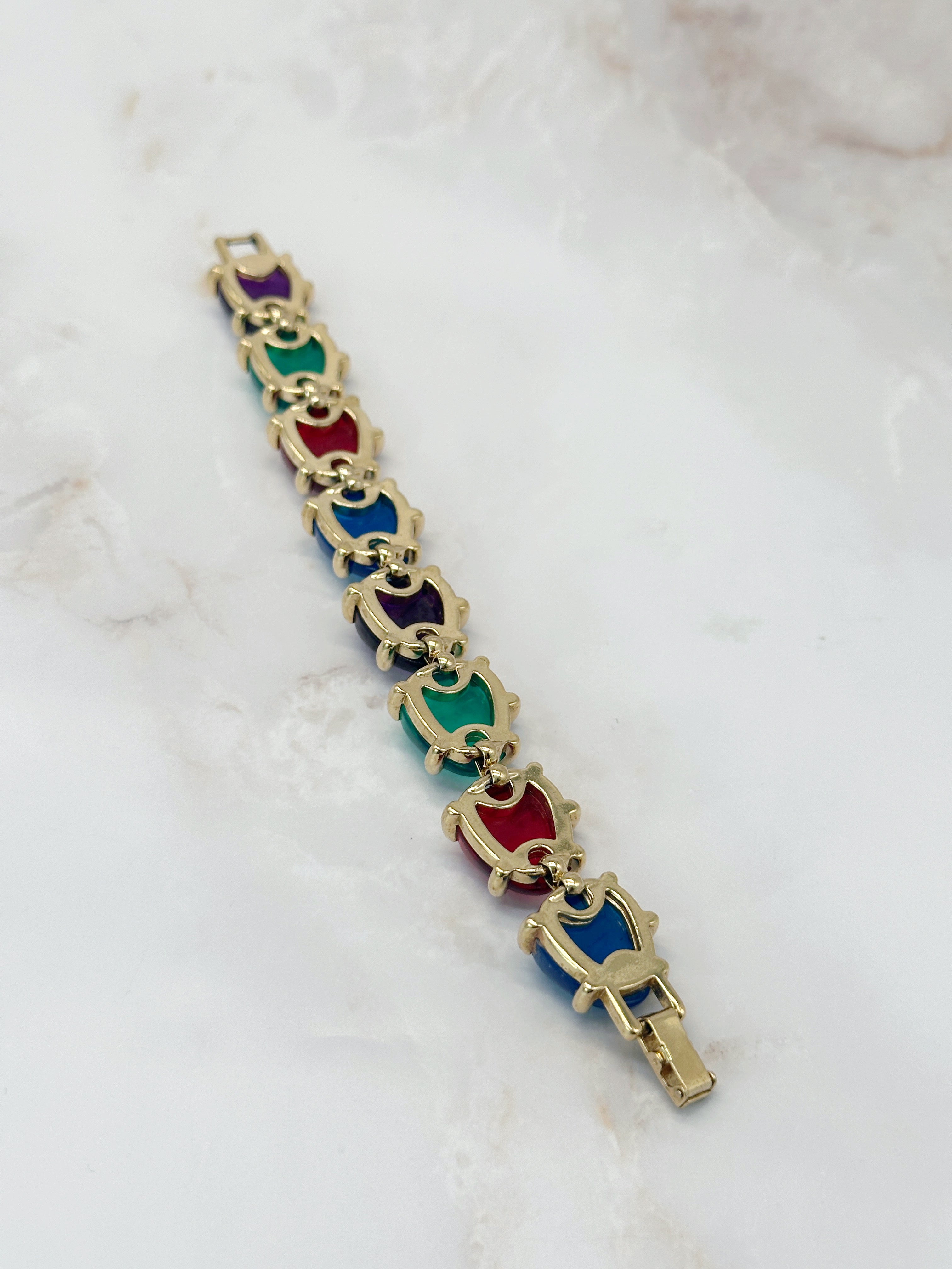 Farbenfrohes 80er Jahre Armband mit Lucite Elementen