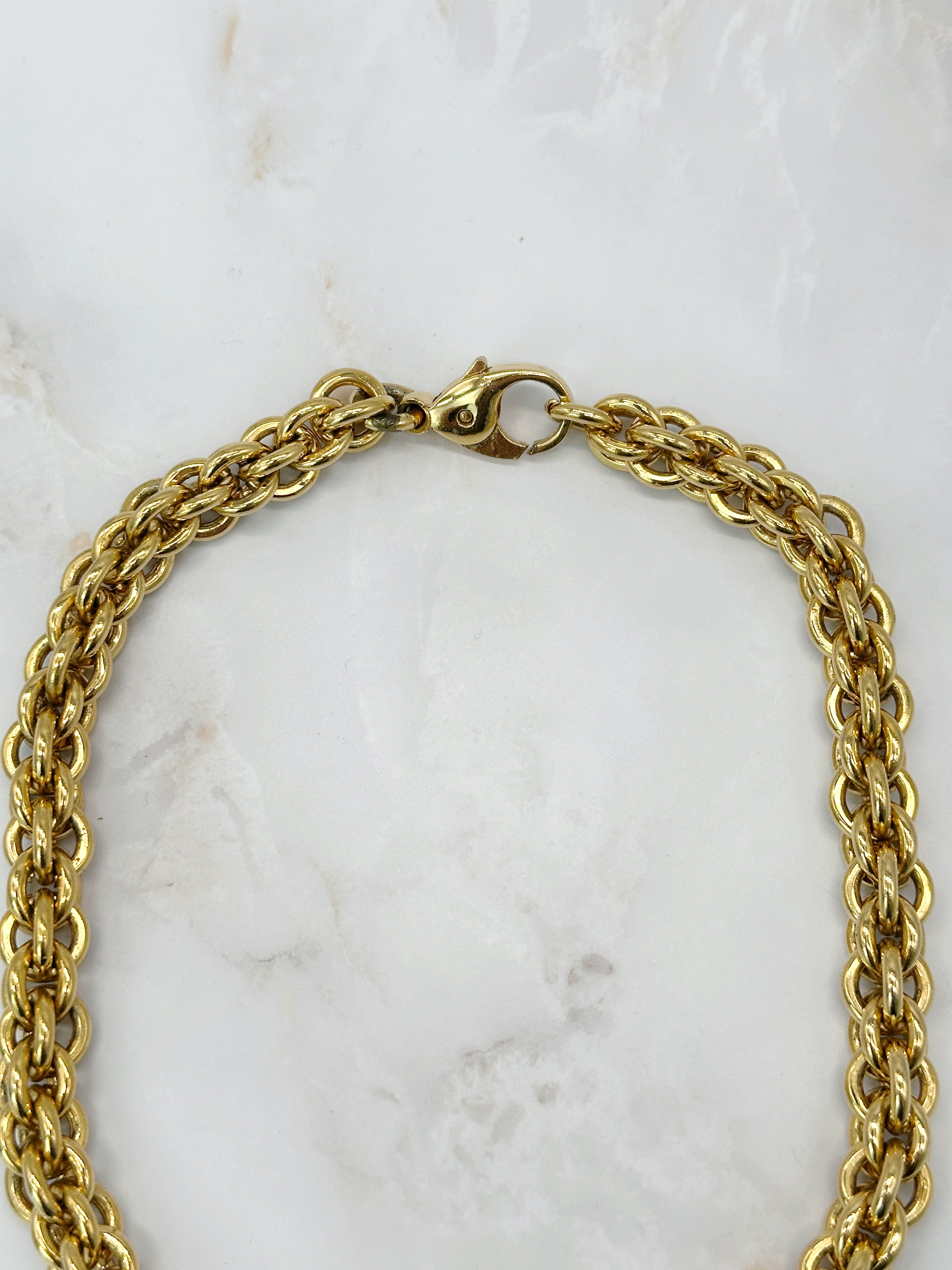 Massive vergoldete Vintage Chunky-Gliederkette