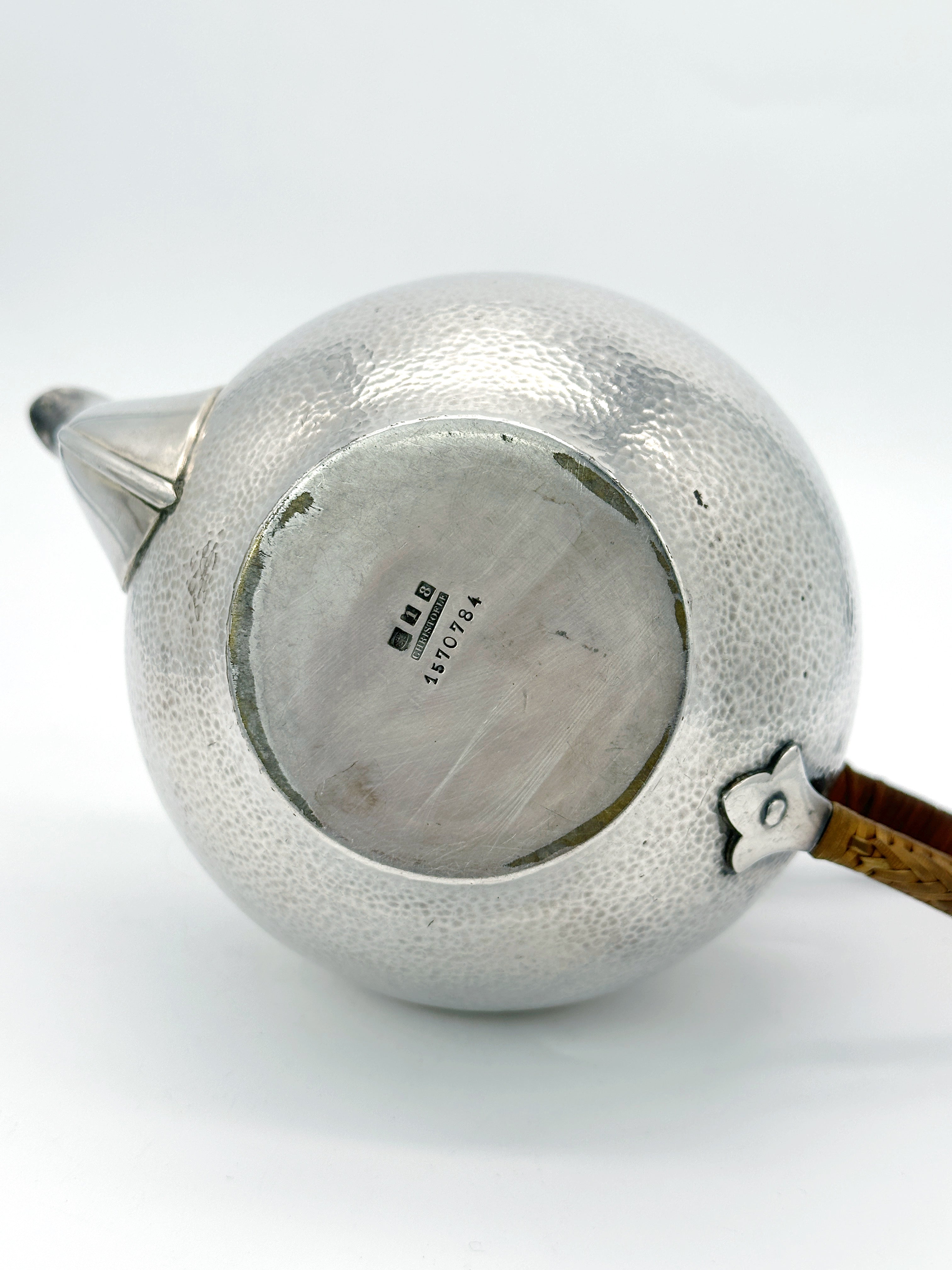 Antikes Christofle Set von 1893, Teekanne & Wasserkanne, Hammerschlag