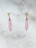 Pinke Lucite Ohrstecker mit vergoldetem 925 Silber