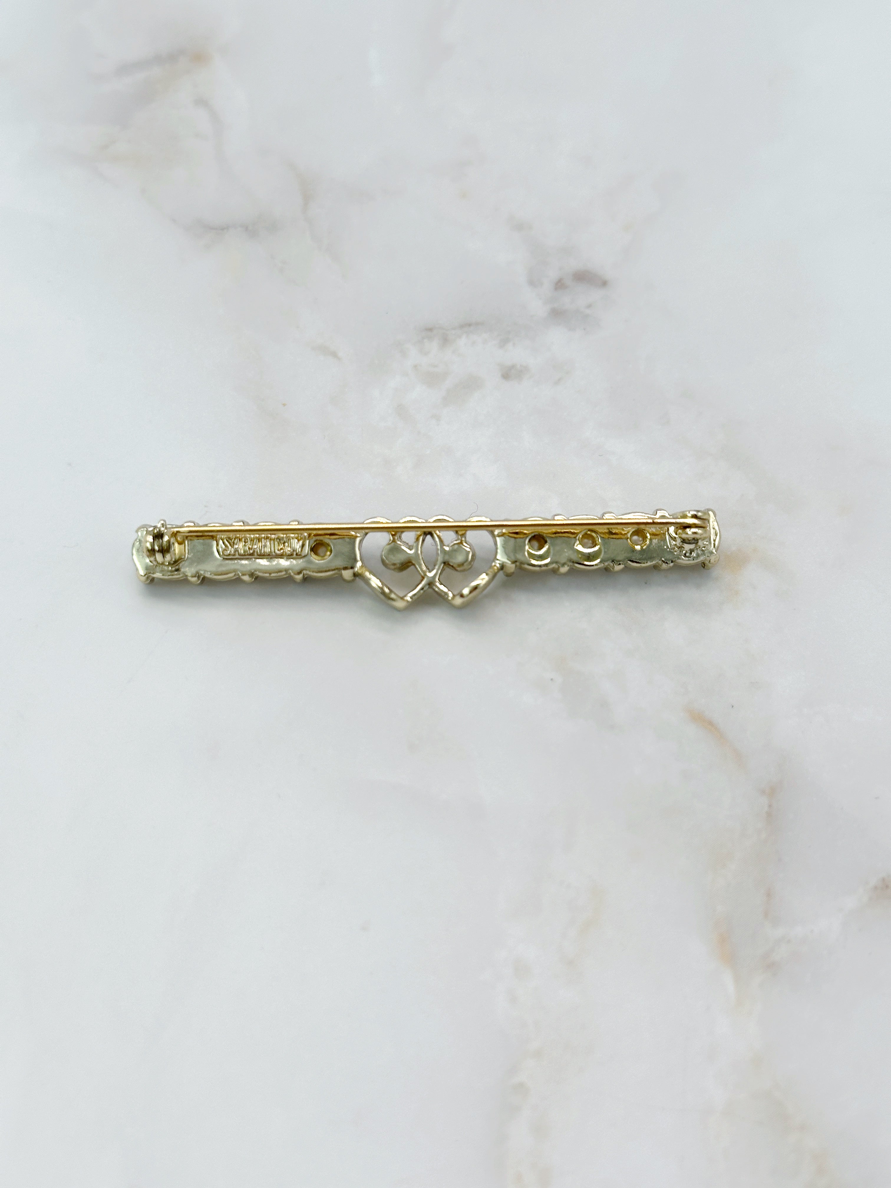 Elegante Vintage-Stabbrosche von Sarah Coventry mit Perlen