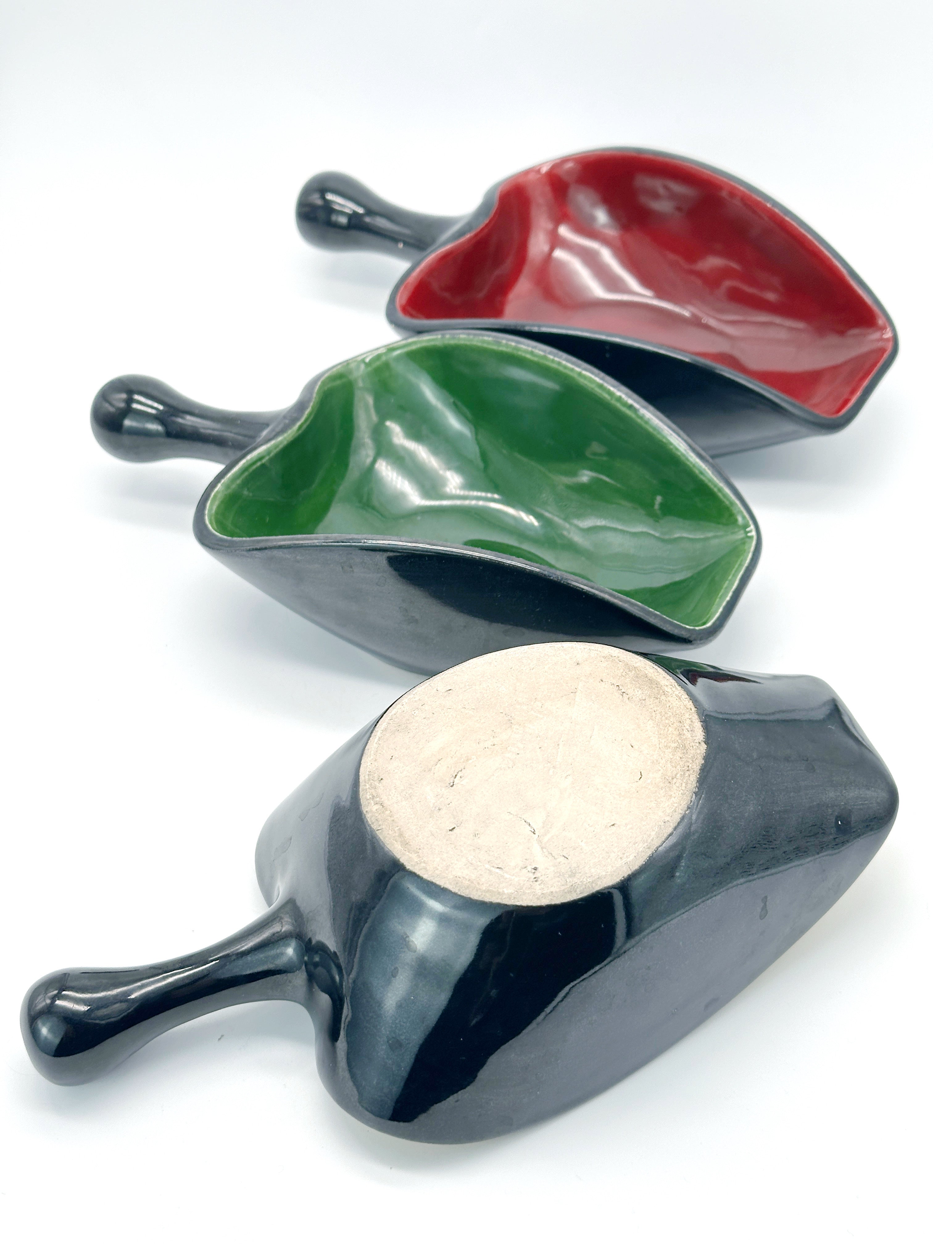 Set aus 3 Keramikschalen Paprika im 50er Jahre Stil