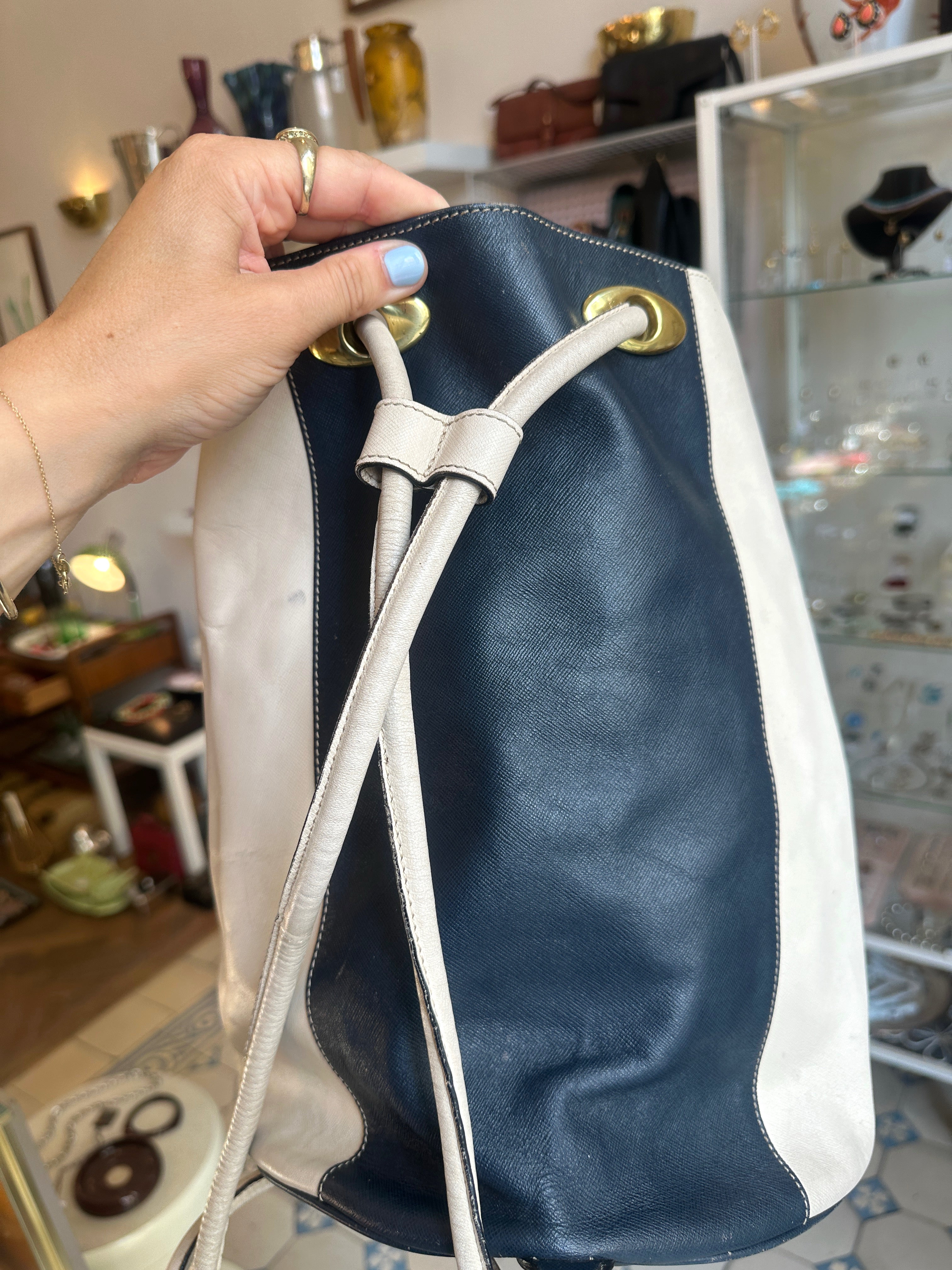 Vintage Beutelrucksack von Etienne Aigner um 1980