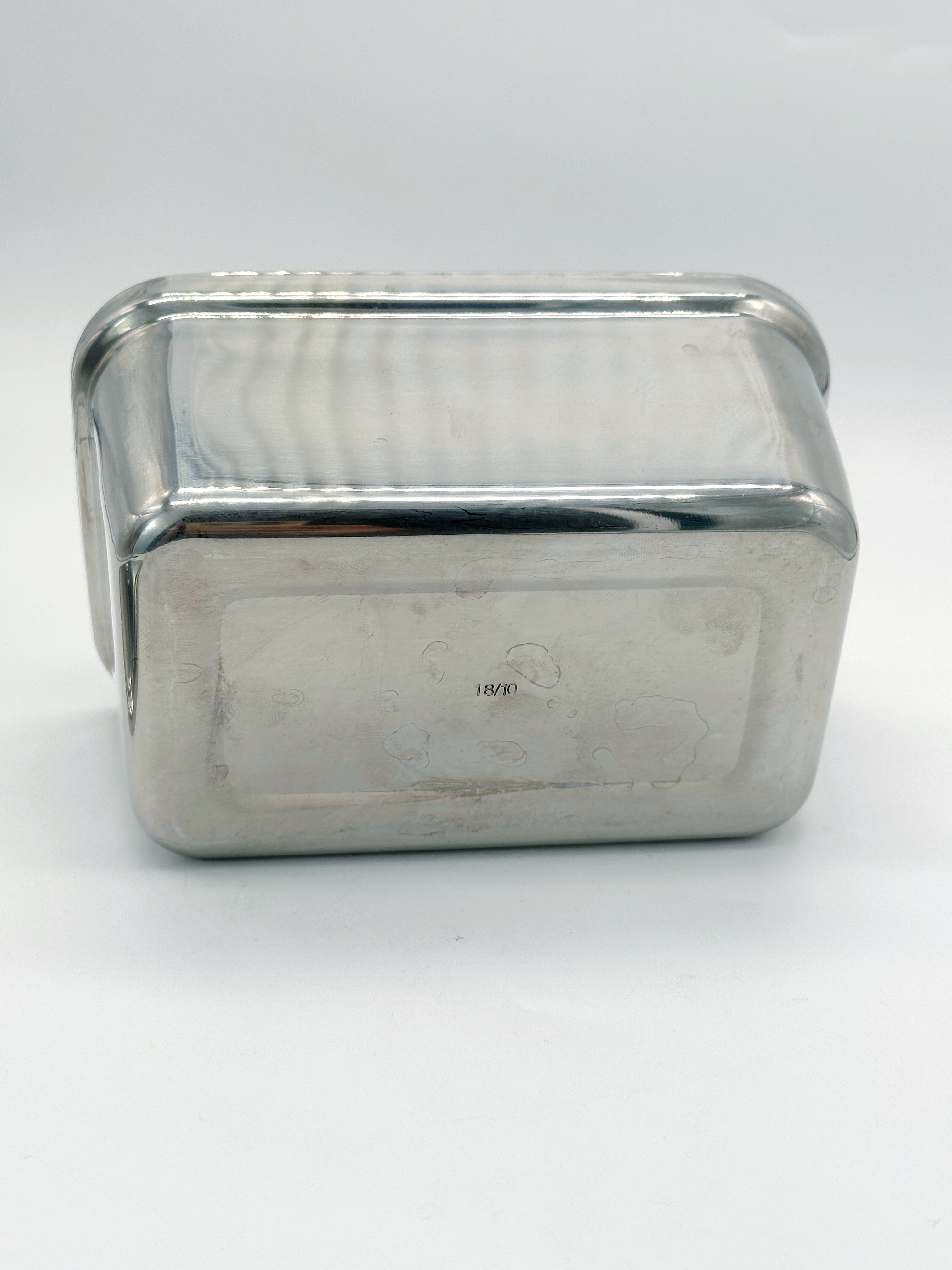Zeitlose Vintage Butterdose aus Edelstahl