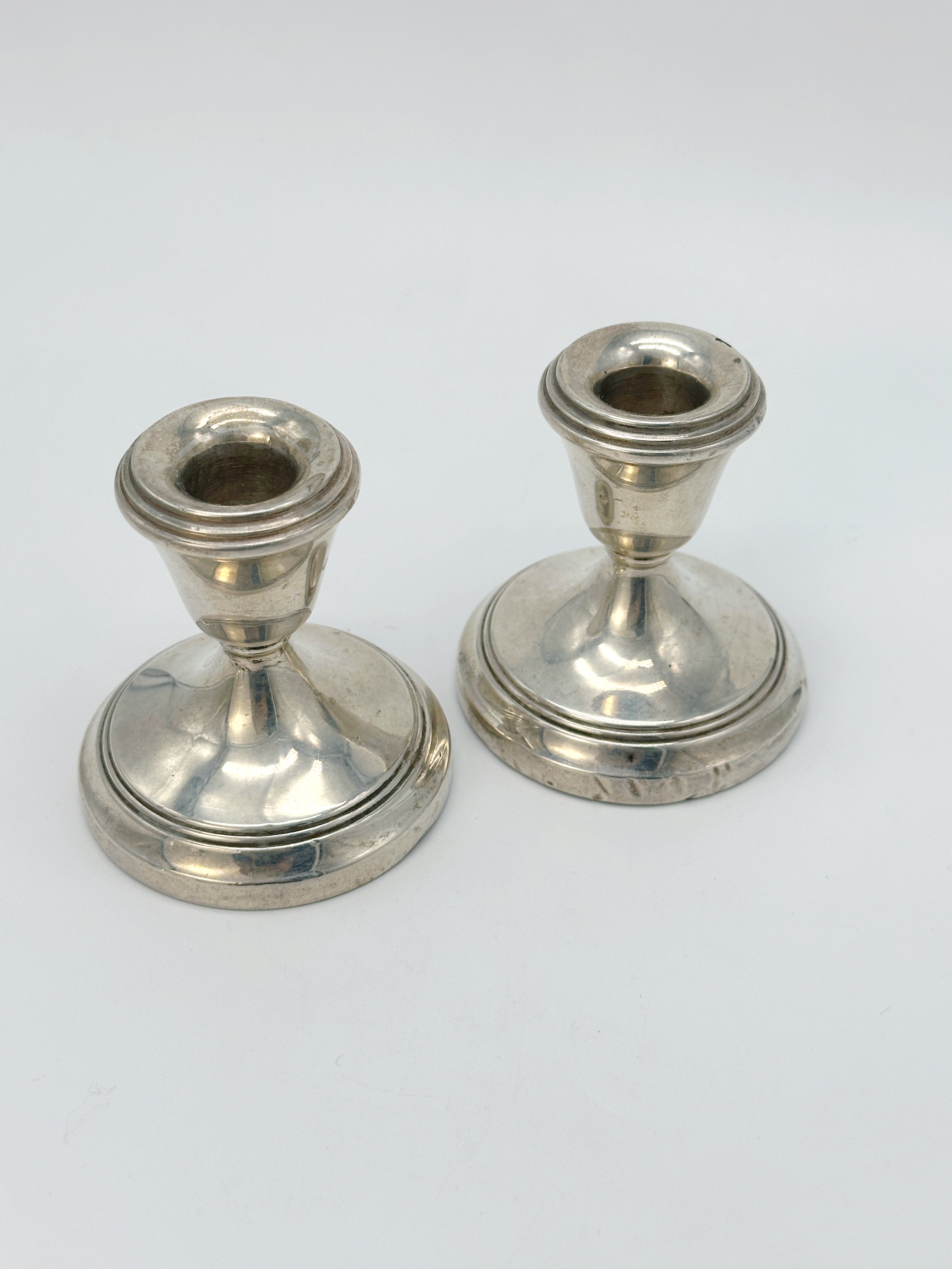 Paar Vintage Kerzenständer aus Silber, England 1972