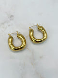 Goldene Statement-Creolen in breitem Design
