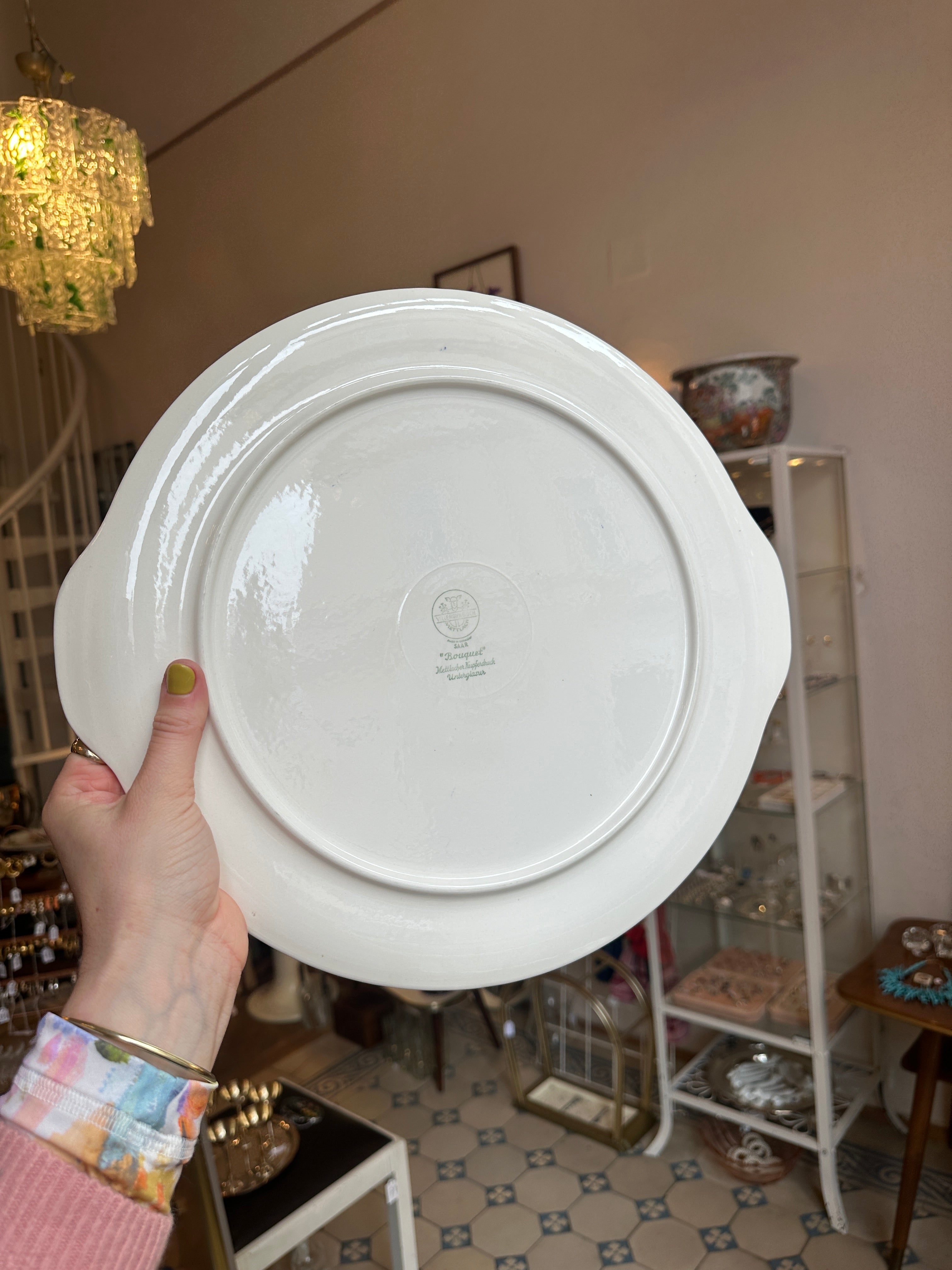 Vintage Kuchenplatte Villeroy & Boch Serie Bouquet mit Blumenmotiv