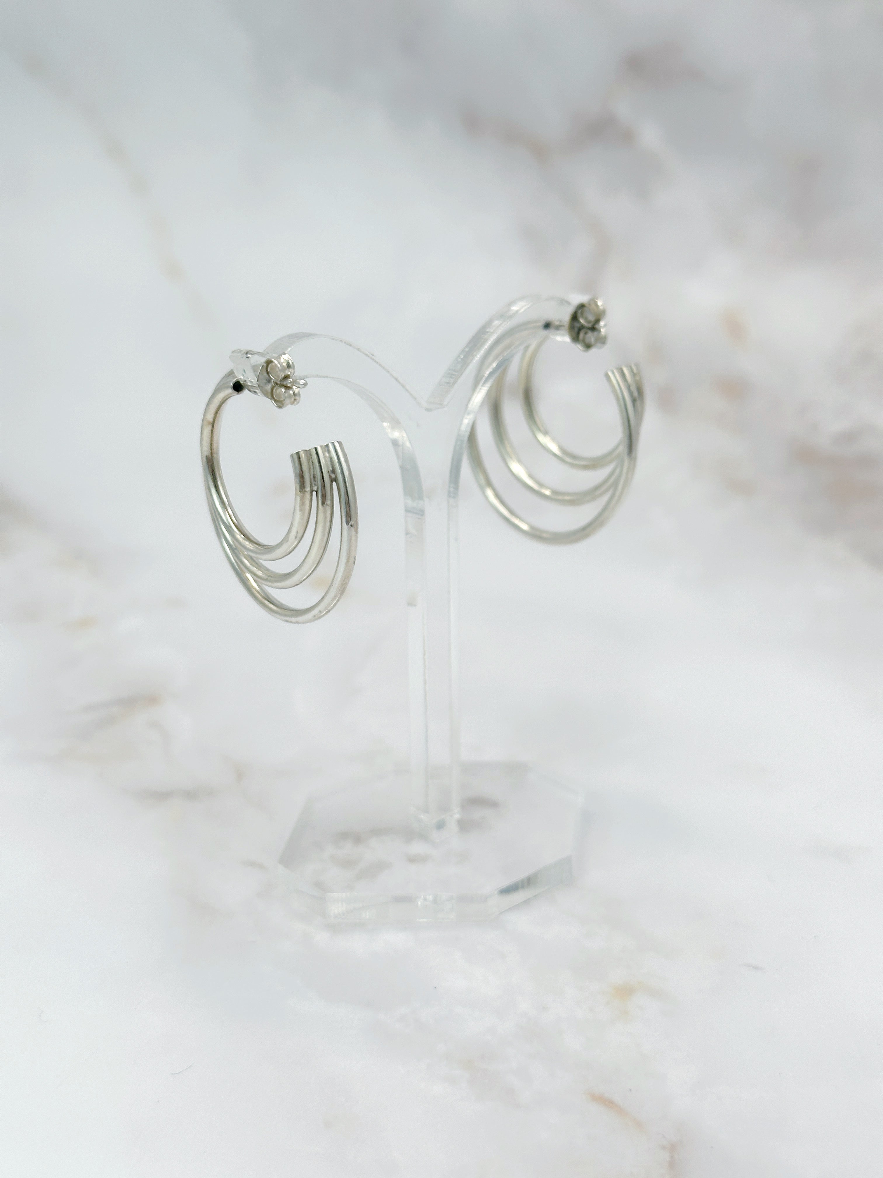 Ausgefallene Vintage Creolen aus Silber