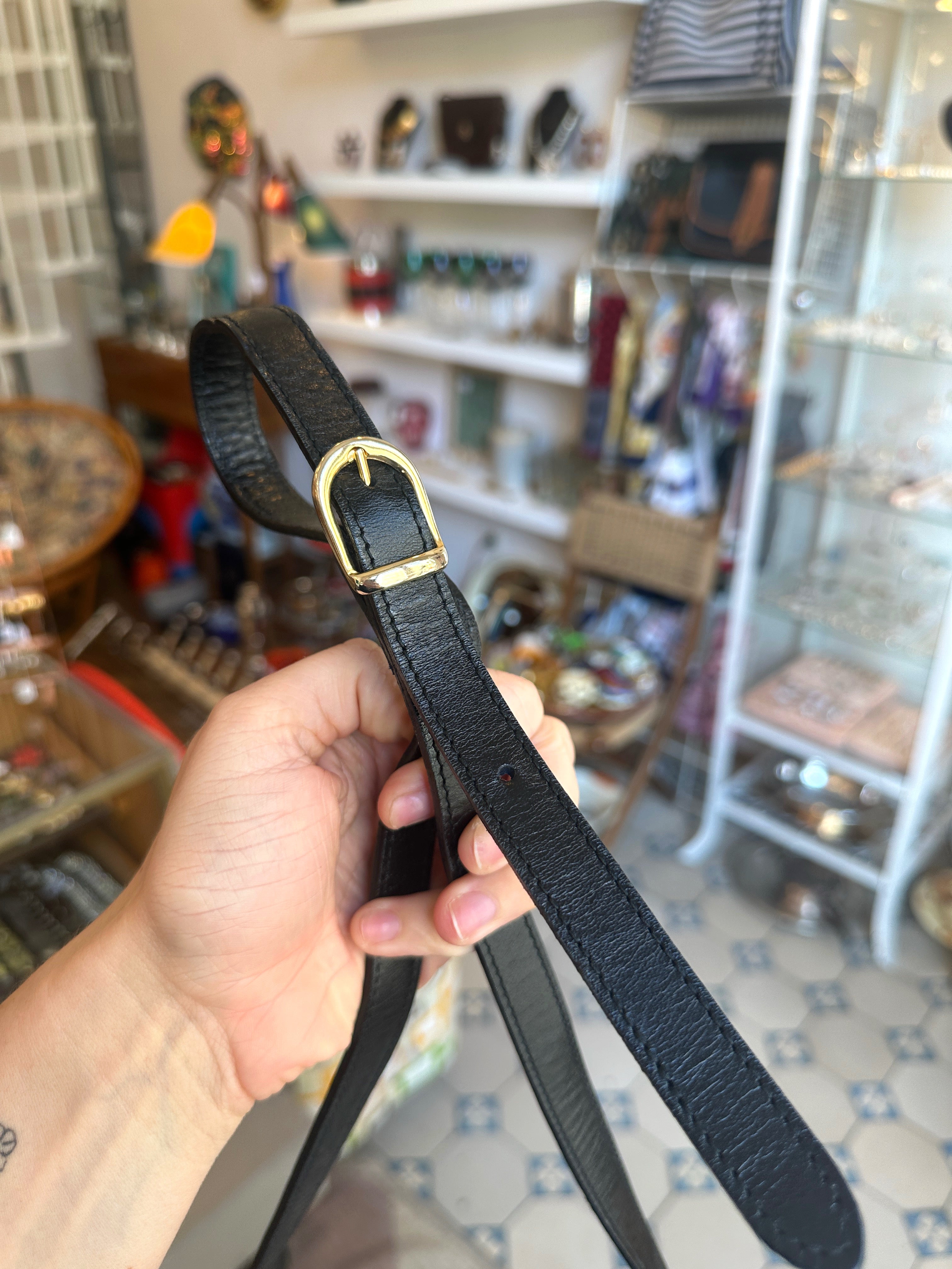 Vintage Ledertasche von Talja in Schwarz | Made in Italy