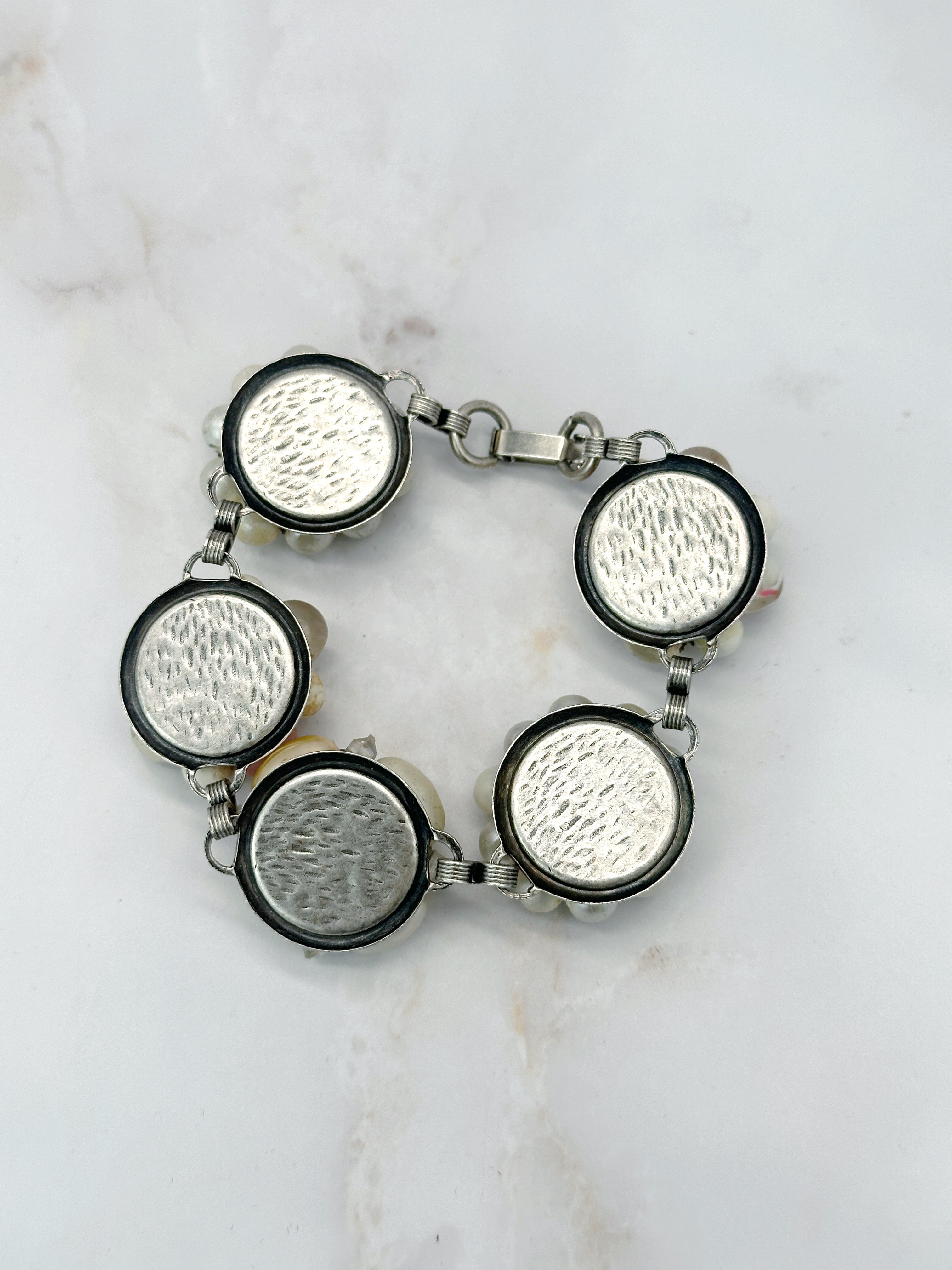 Vintage Cluster Perlen Armband in Pudertönen