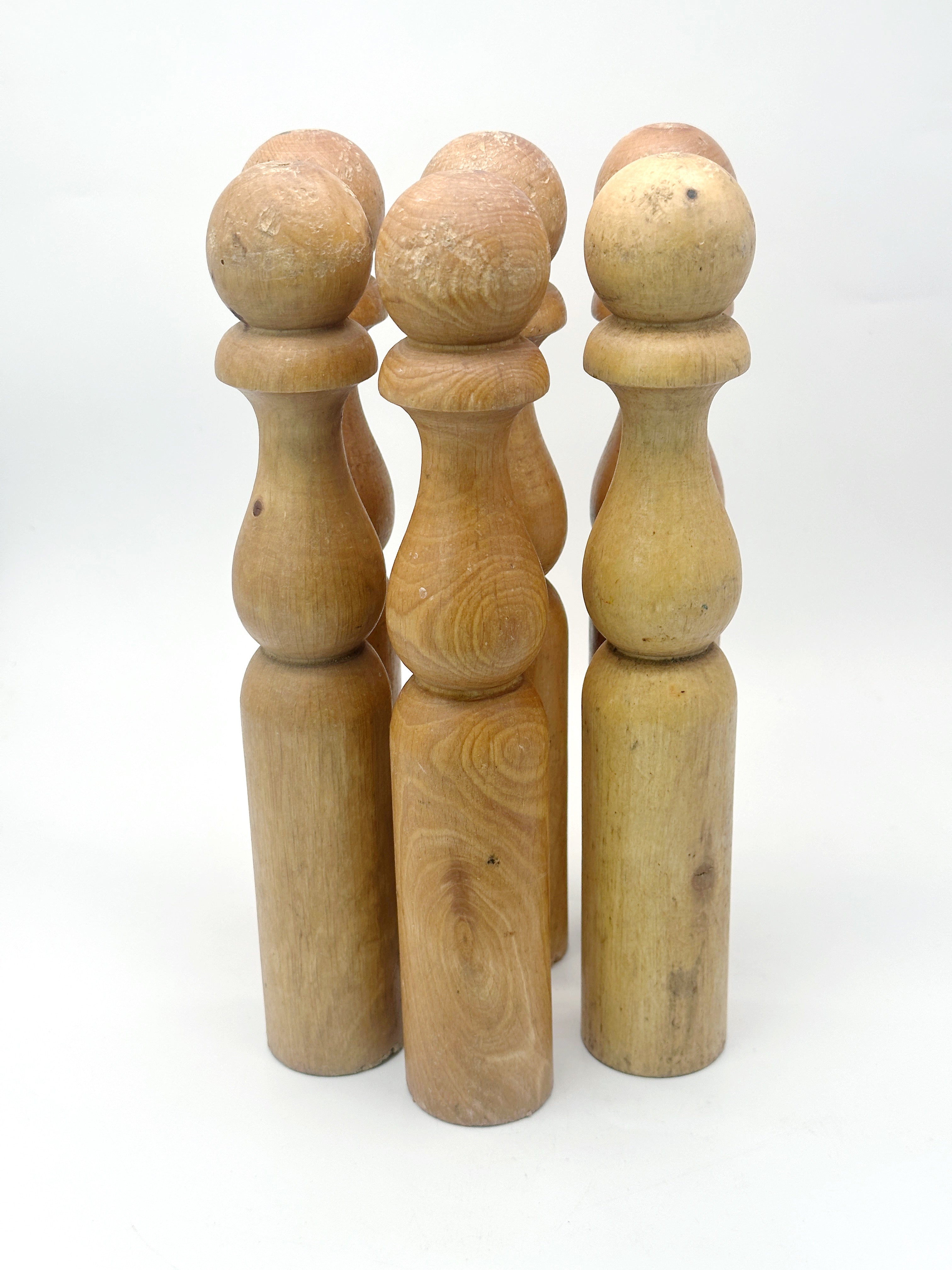Vintage Kegelset aus Holz um 1940 aus Frankreich